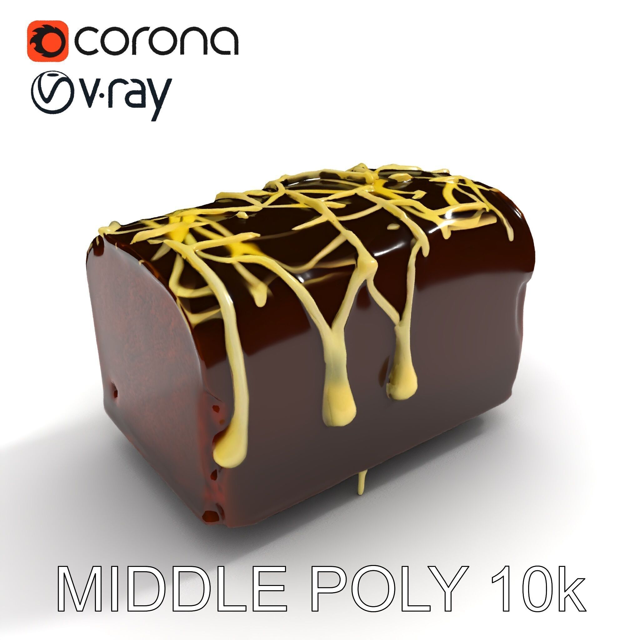 Chocolate Drizzle Cake Model Pack Low-poly 3D model_30