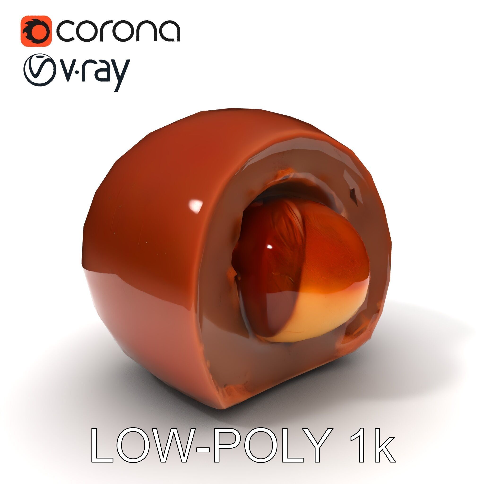 Chocolate Truffle Model Pack Realistic D Model Low-poly 3D model_15