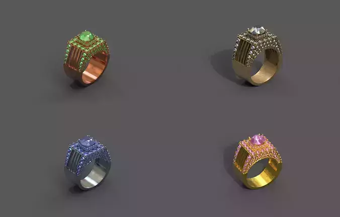 High-Quality 3D Ring Model Pack 4