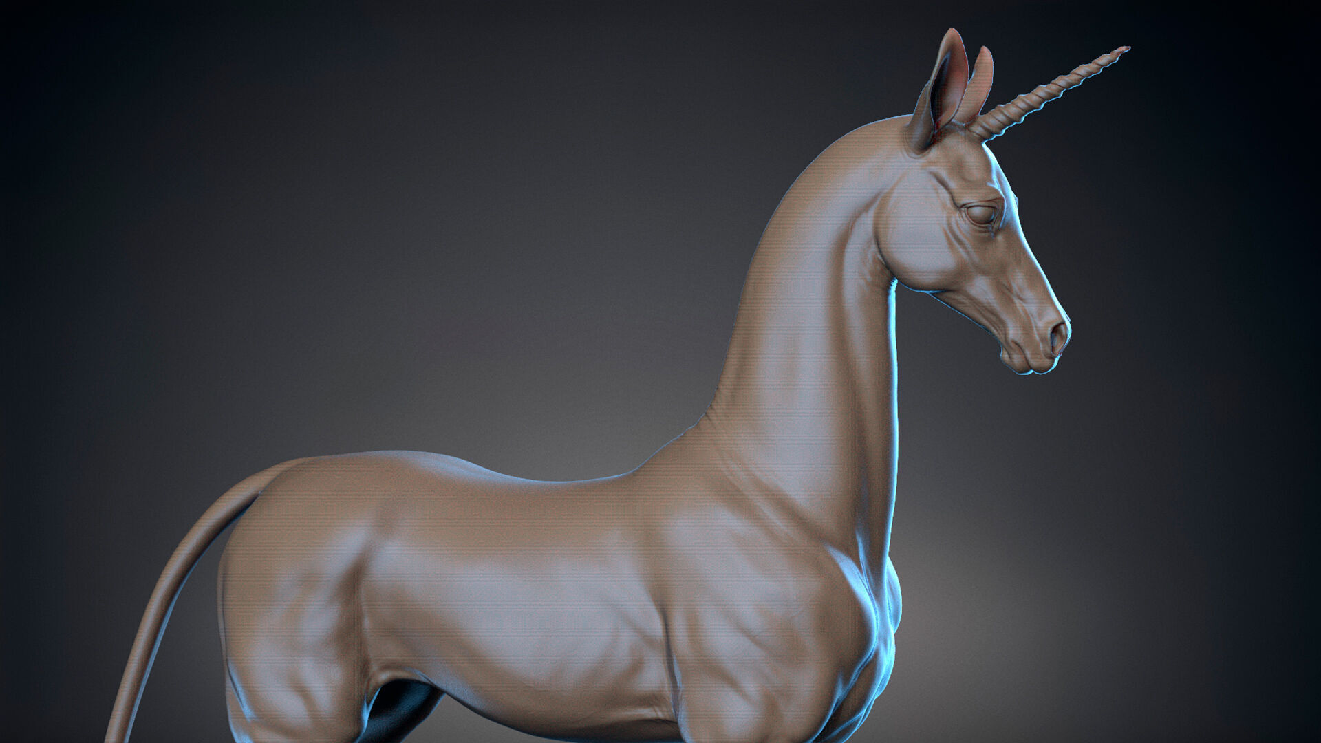 Horse Unicorn  -  TPose 3D model_4