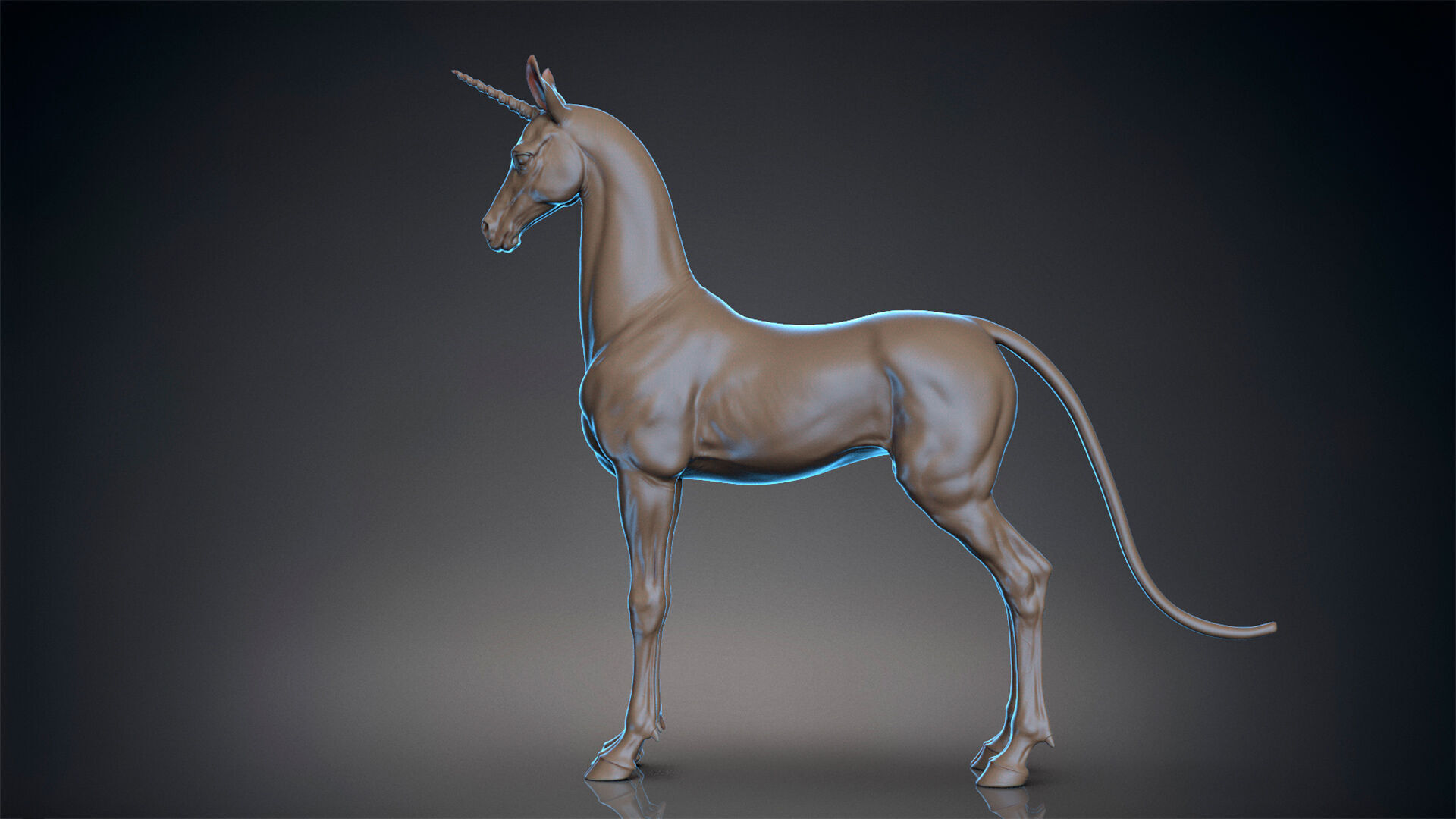 Horse Unicorn  -  TPose 3D model_2
