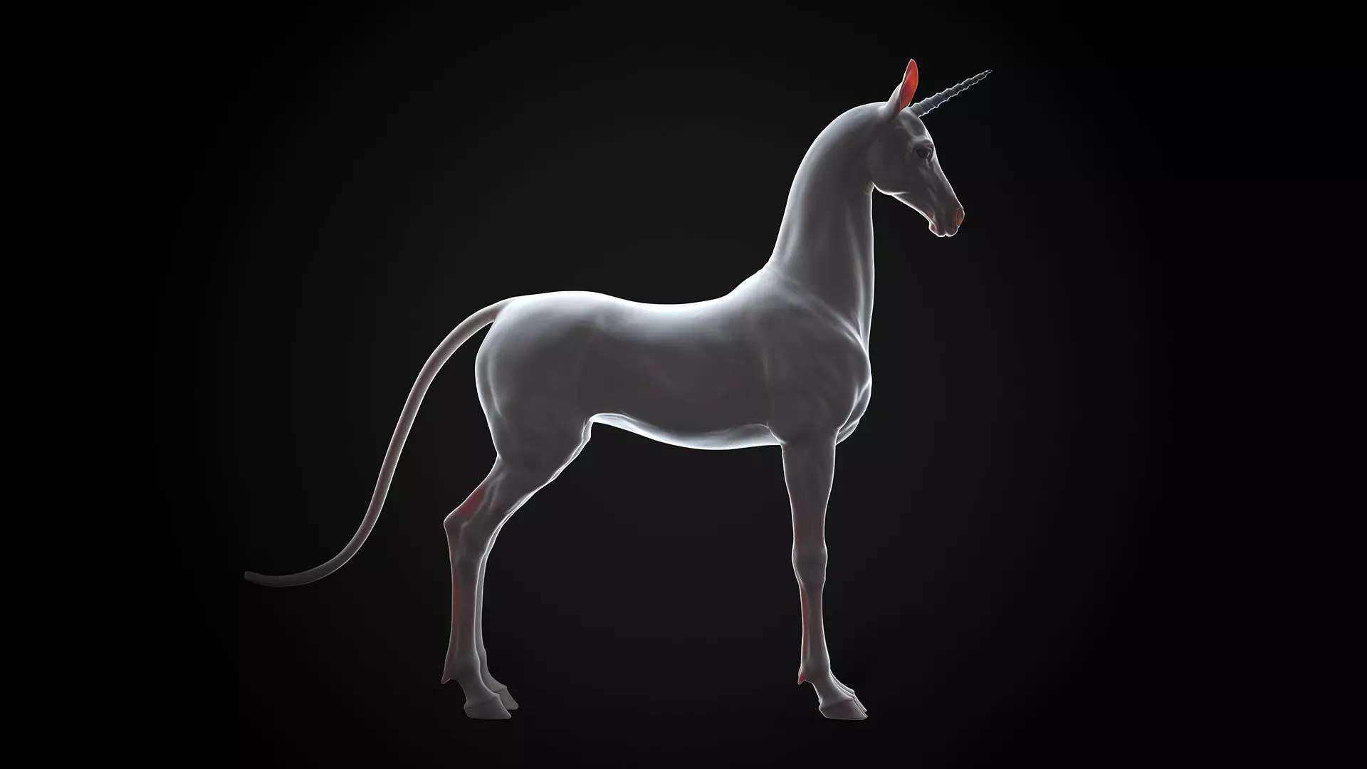 Horse Unicorn  -  TPose 3D model_0