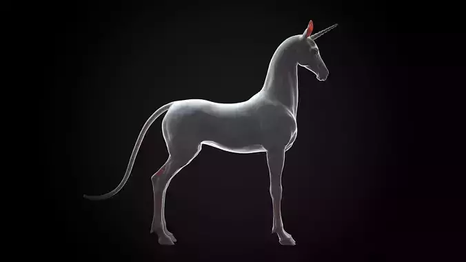 Horse Unicorn  -  TPose 3D model