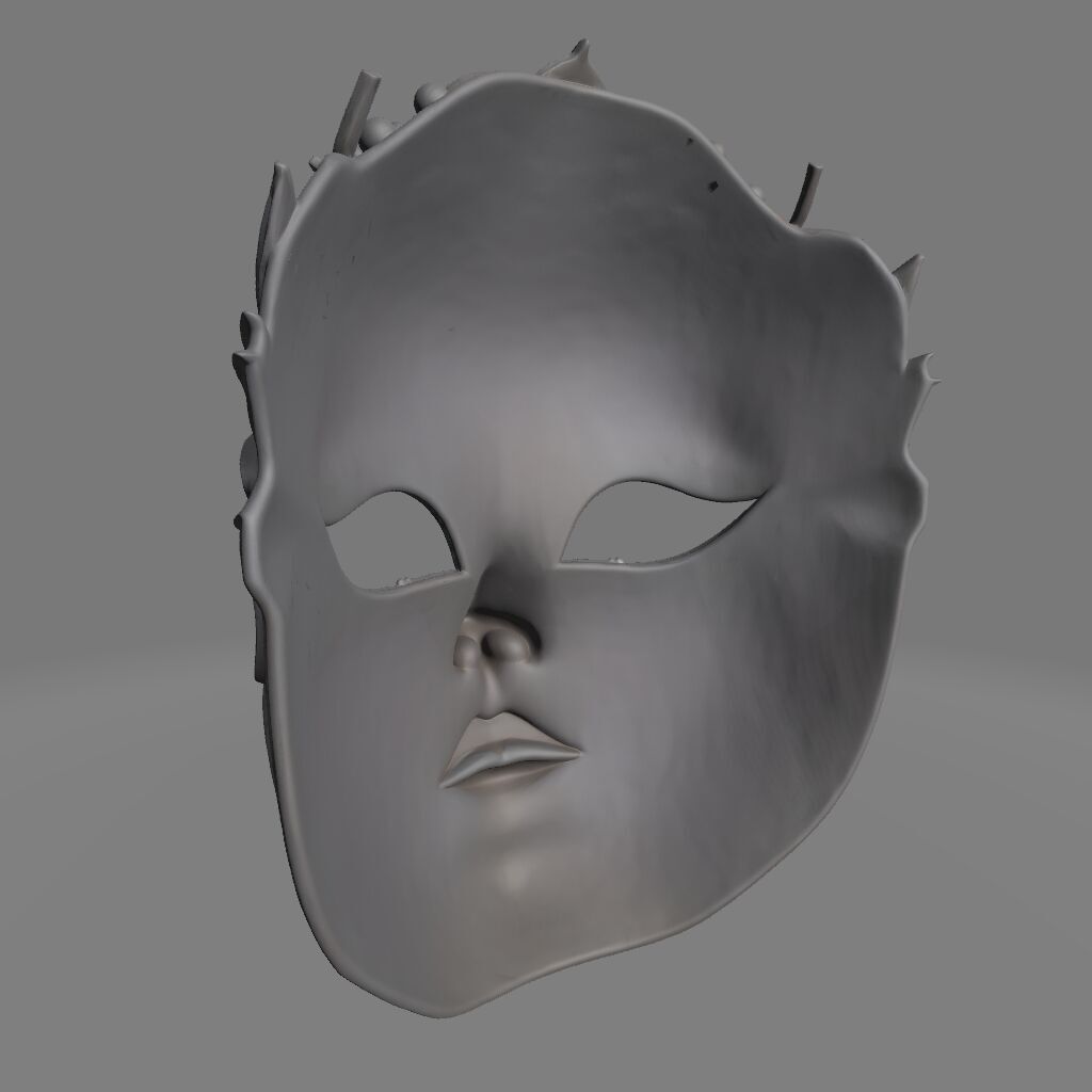 Elegant White Venetian Mask Ornate Carnival Design 3D print model_1