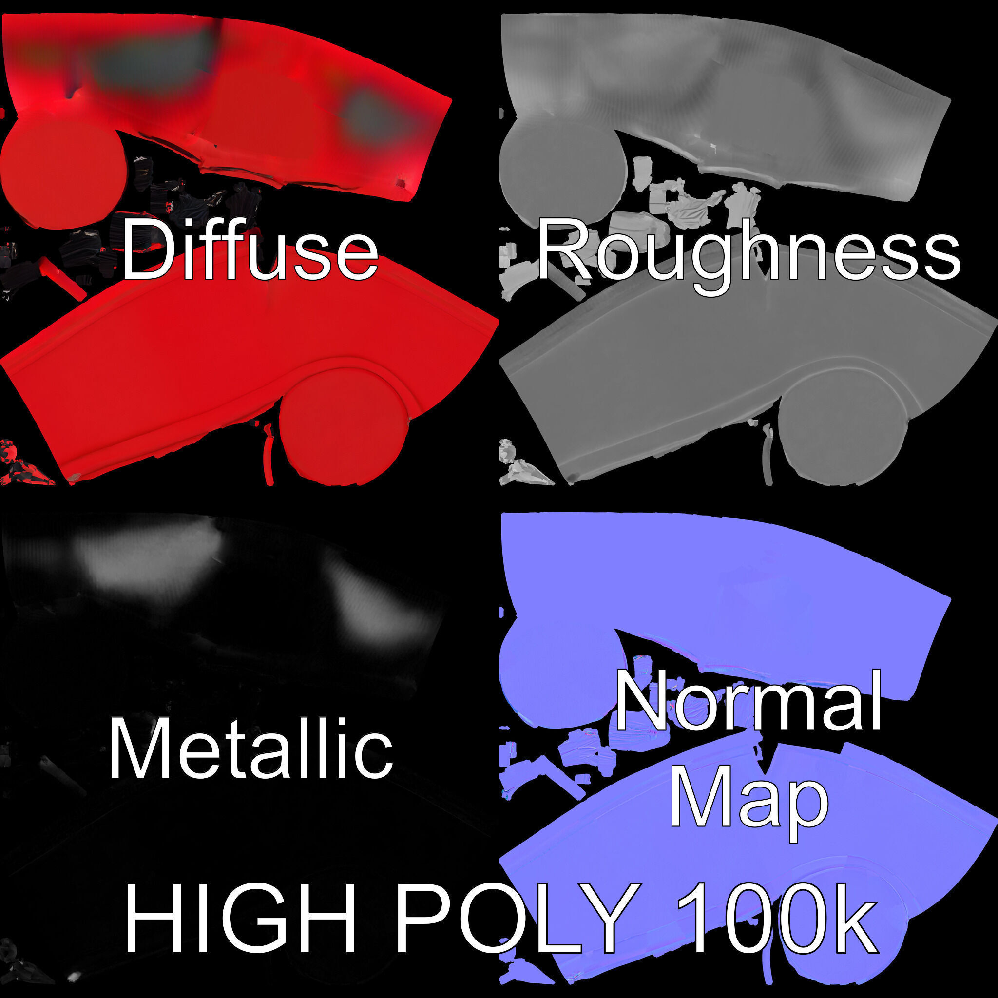 Red Fez Hat with Tassel Model Pack Low-poly 3D model_2