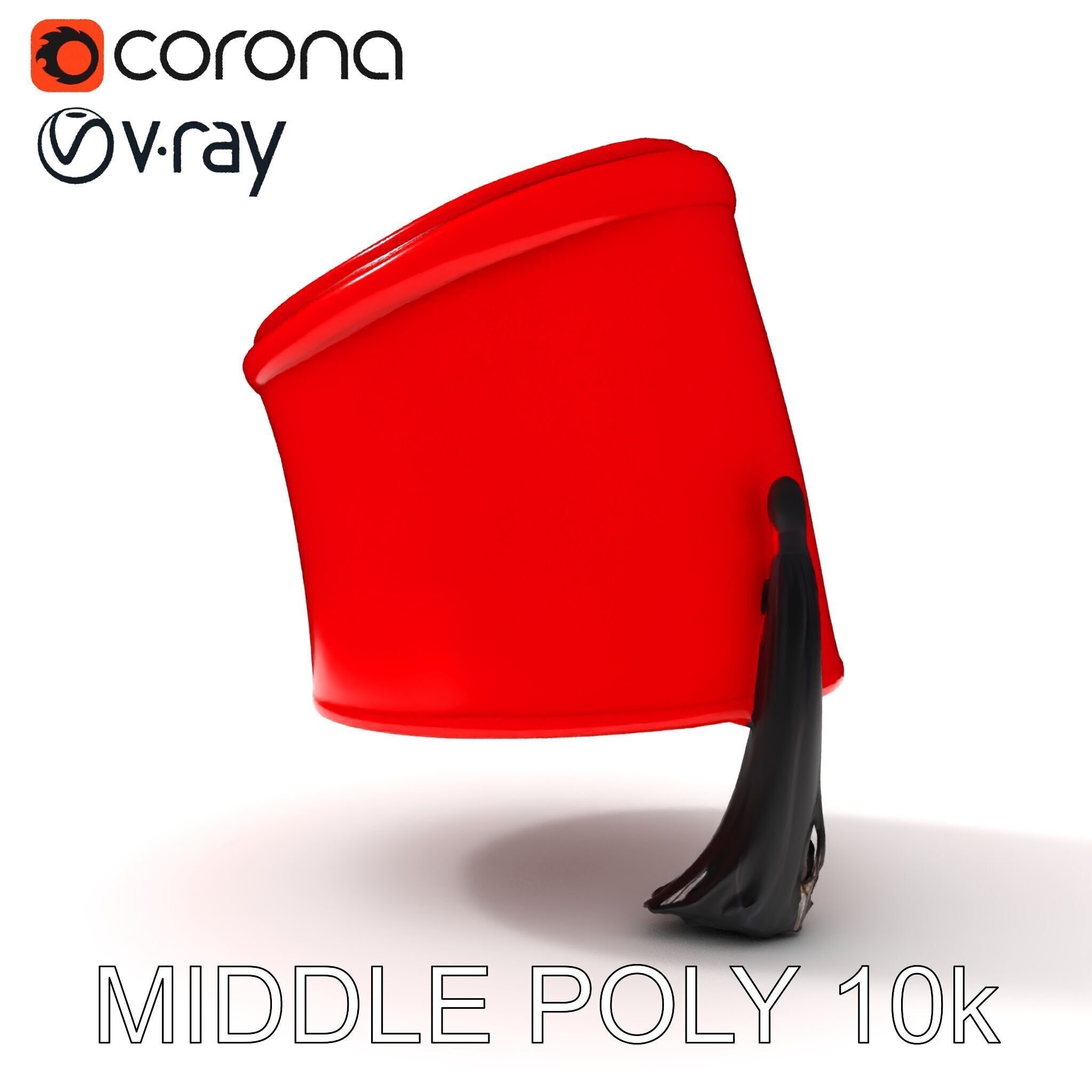 Red Fez Hat with Tassel Model Pack Low-poly 3D model_13