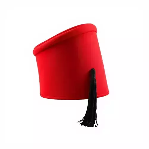 Red Fez Hat with Tassel Model Pack Low-poly 3D model