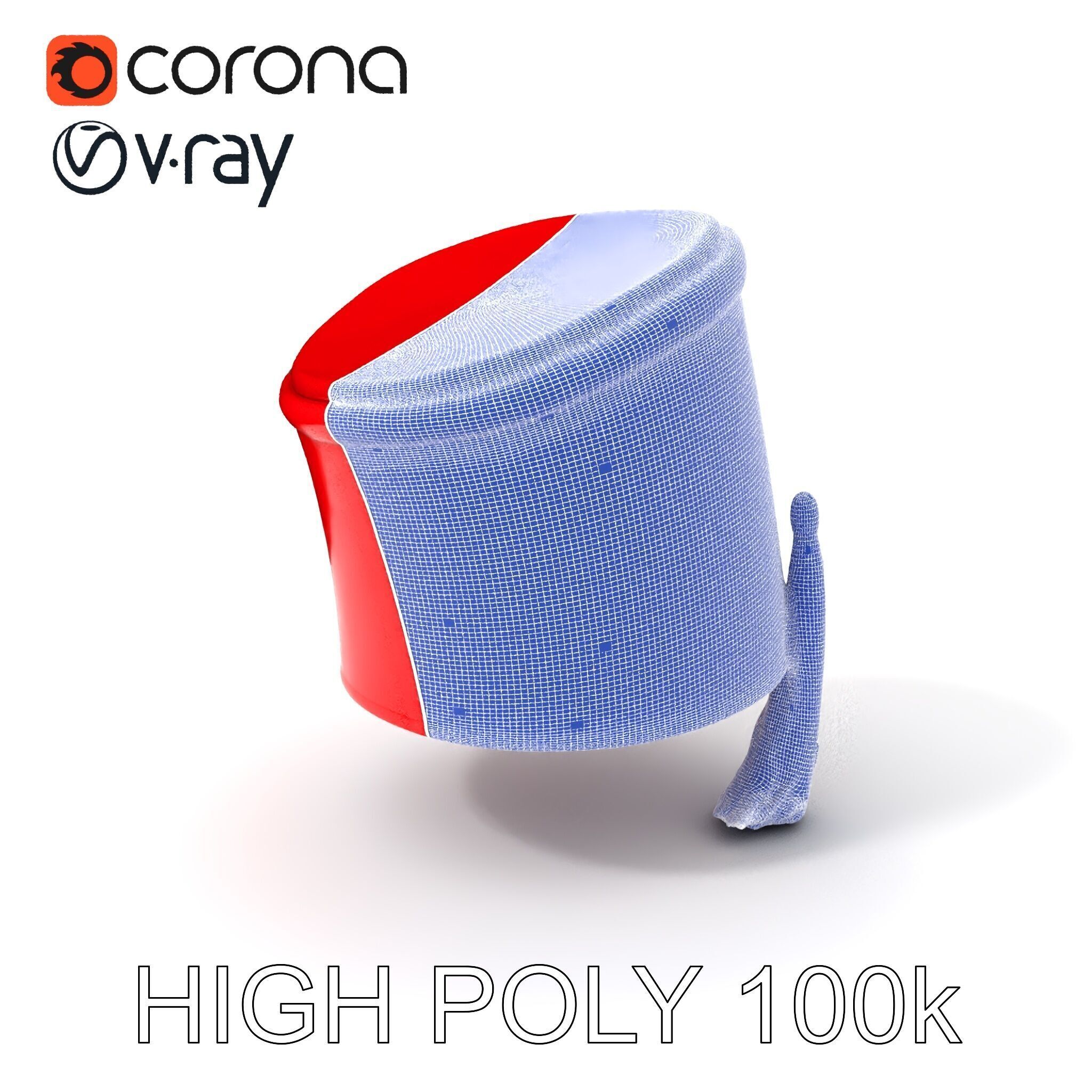 Red Fez Hat with Tassel Model Pack Low-poly 3D model_4