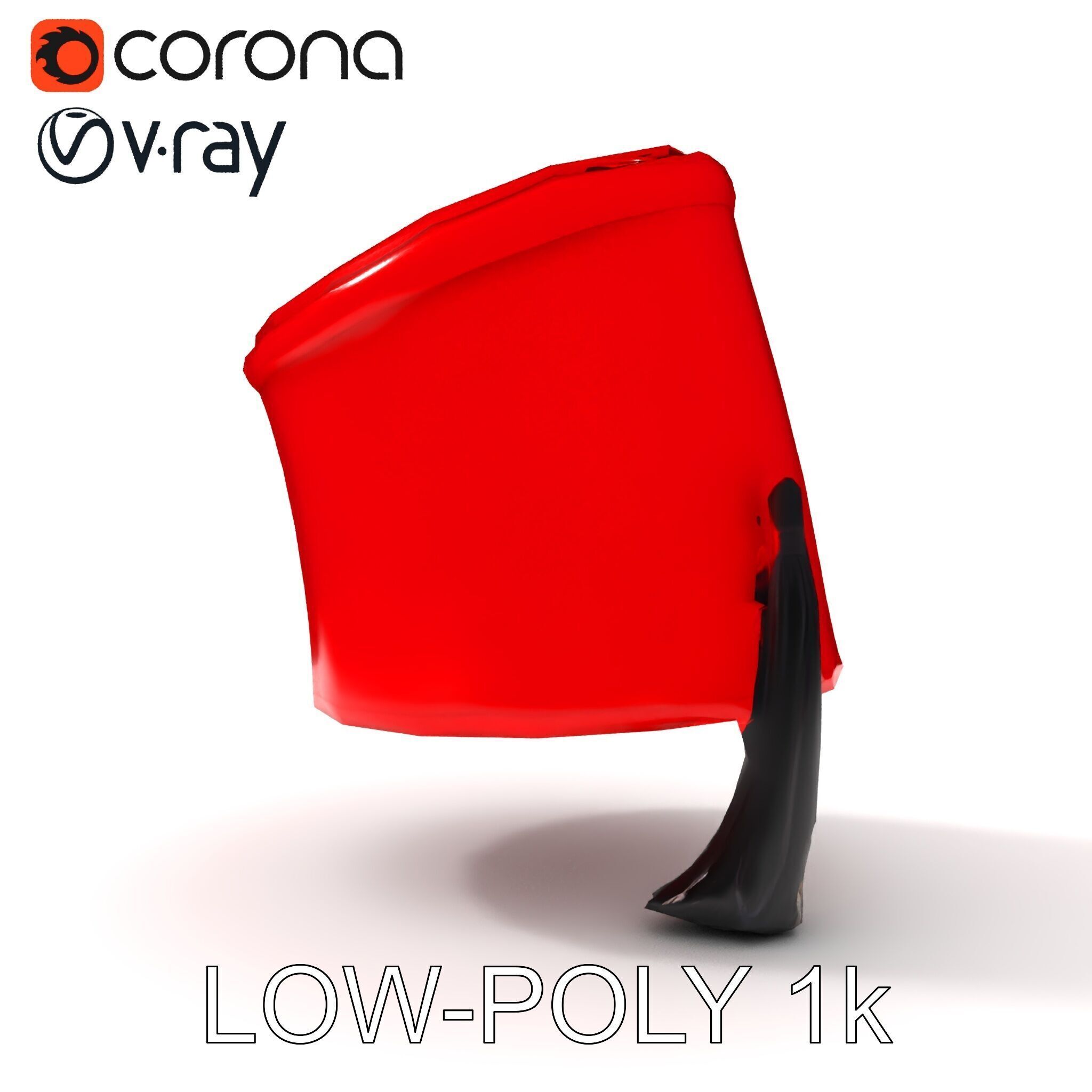 Red Fez Hat with Tassel Model Pack Low-poly 3D model_10
