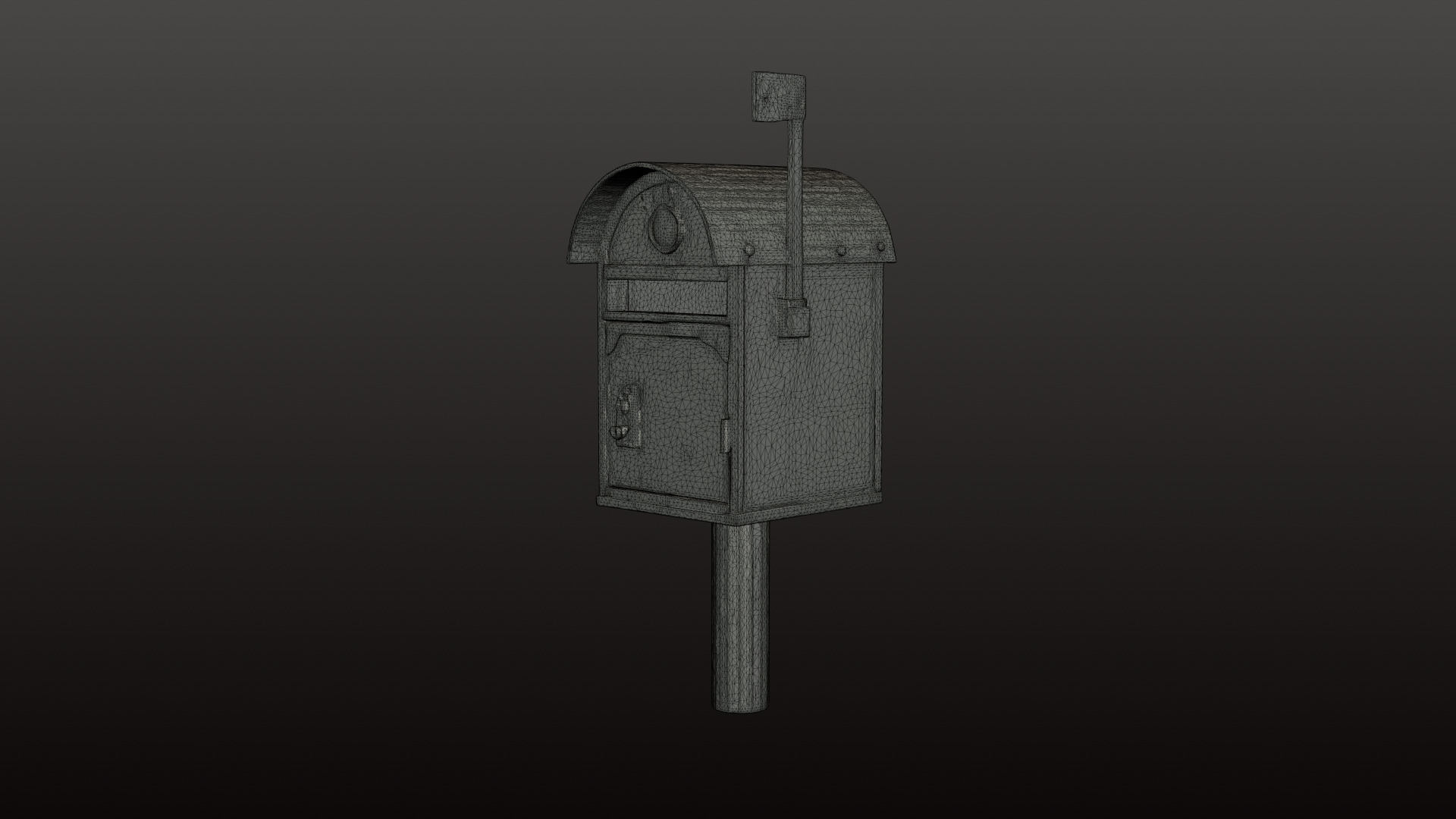 Realistic 3D Model Render Old Metal Mailbox 3D model_2