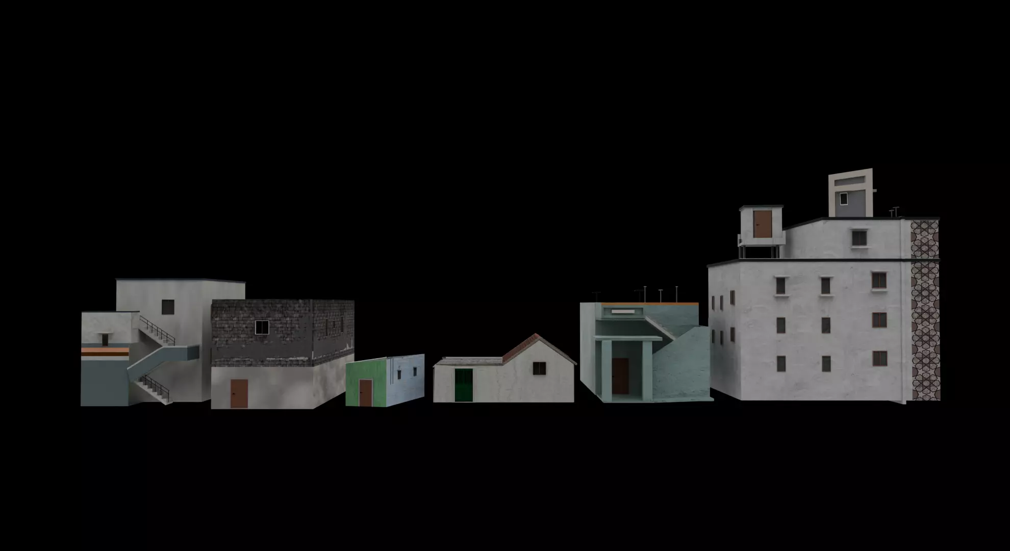 Buildings pack for Indian Rural Town 3D model_0