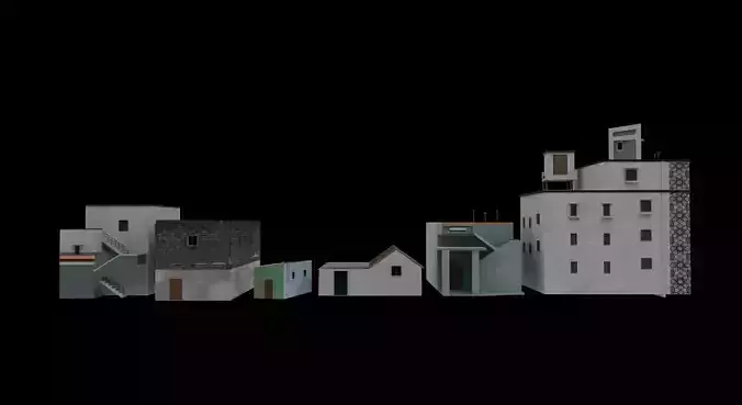 Buildings pack for Indian Rural Town 3D model