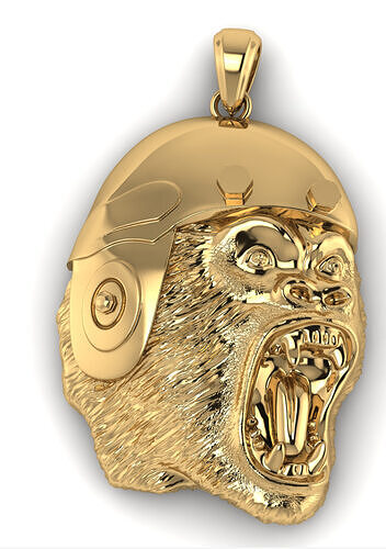Gorilla Warrior Pendant 3D Model  3D print model