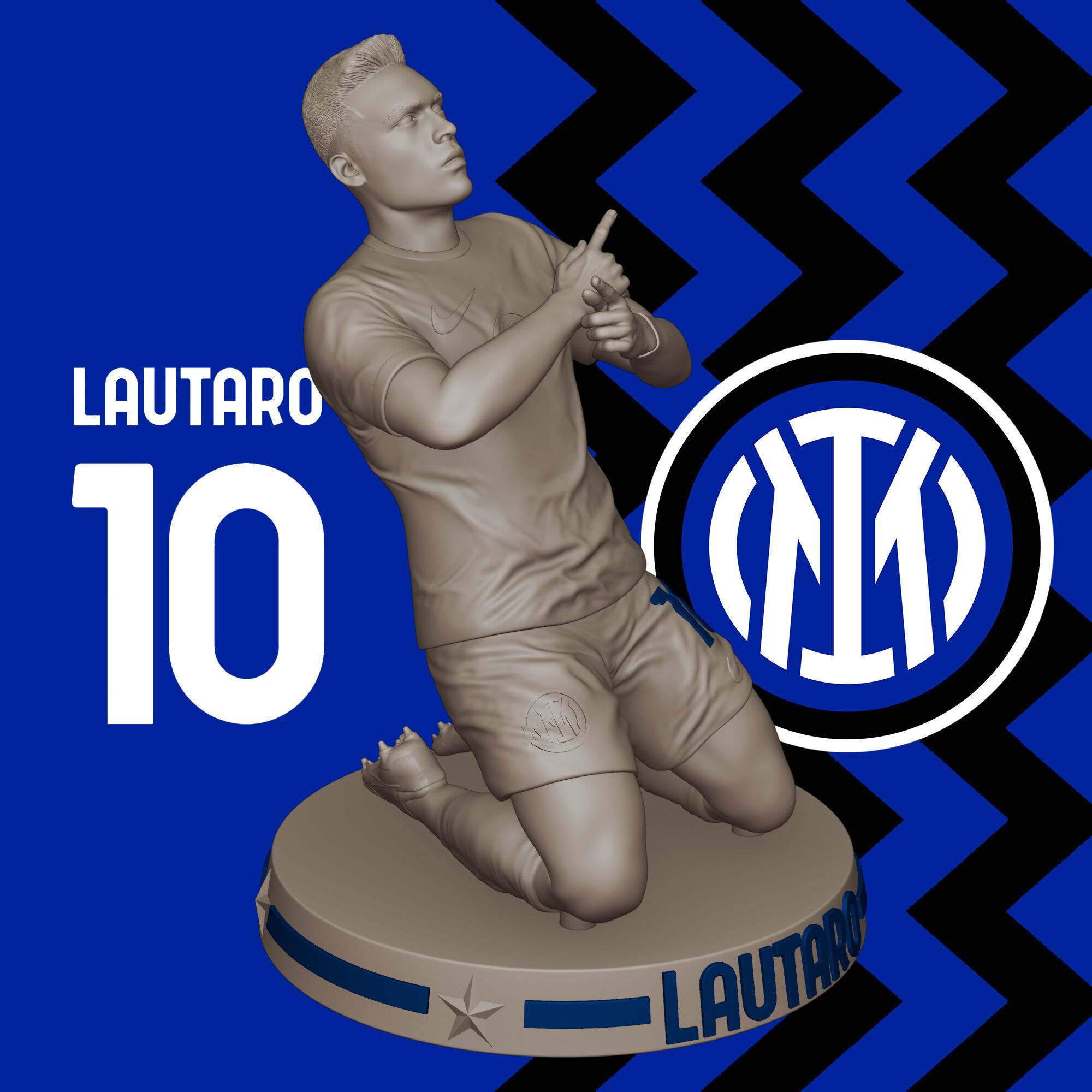 3D Printable Figure of Lautaro Martinez - Inter Milan Number 10 3D print model_5