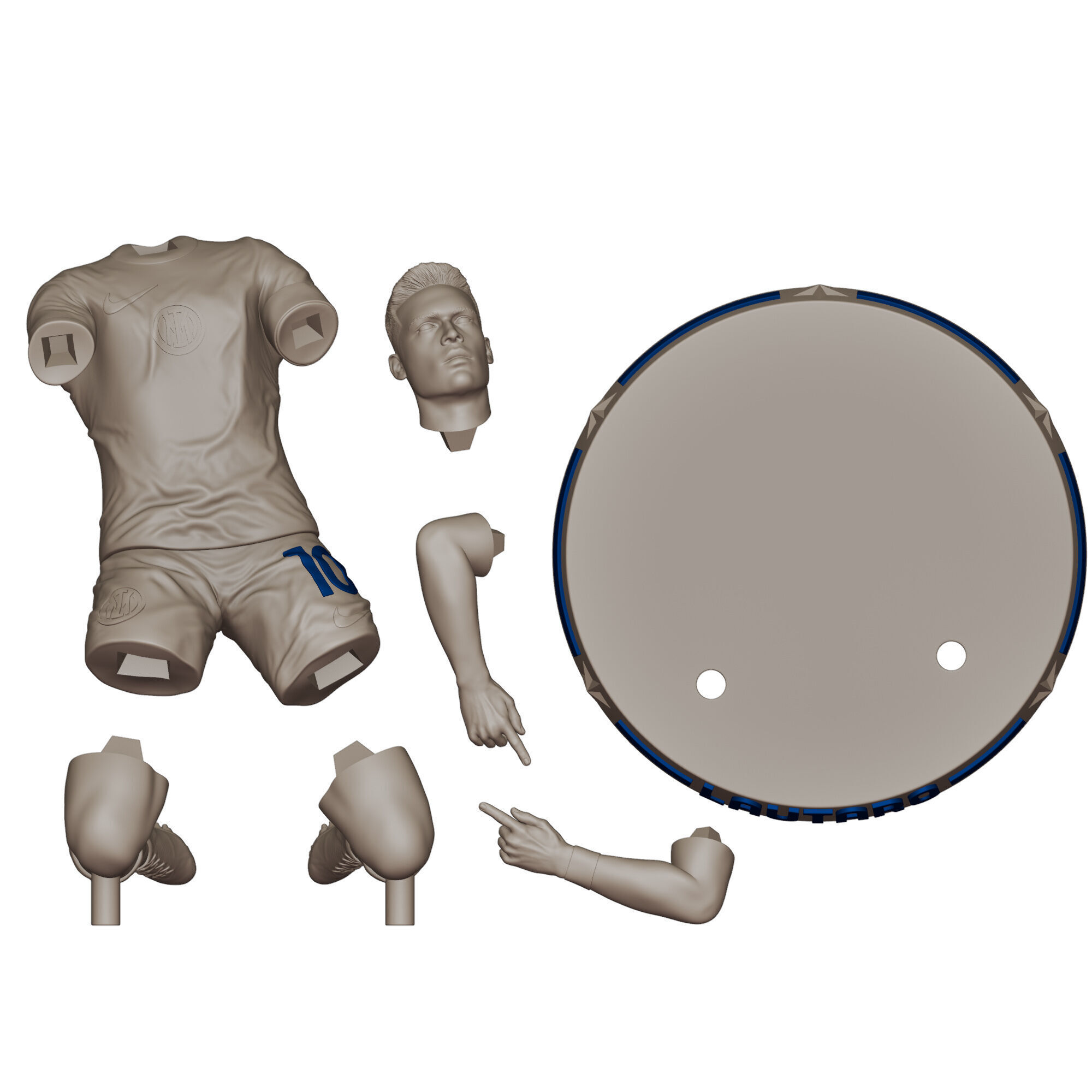 3D Printable Figure of Lautaro Martinez - Inter Milan Number 10 3D print model_7