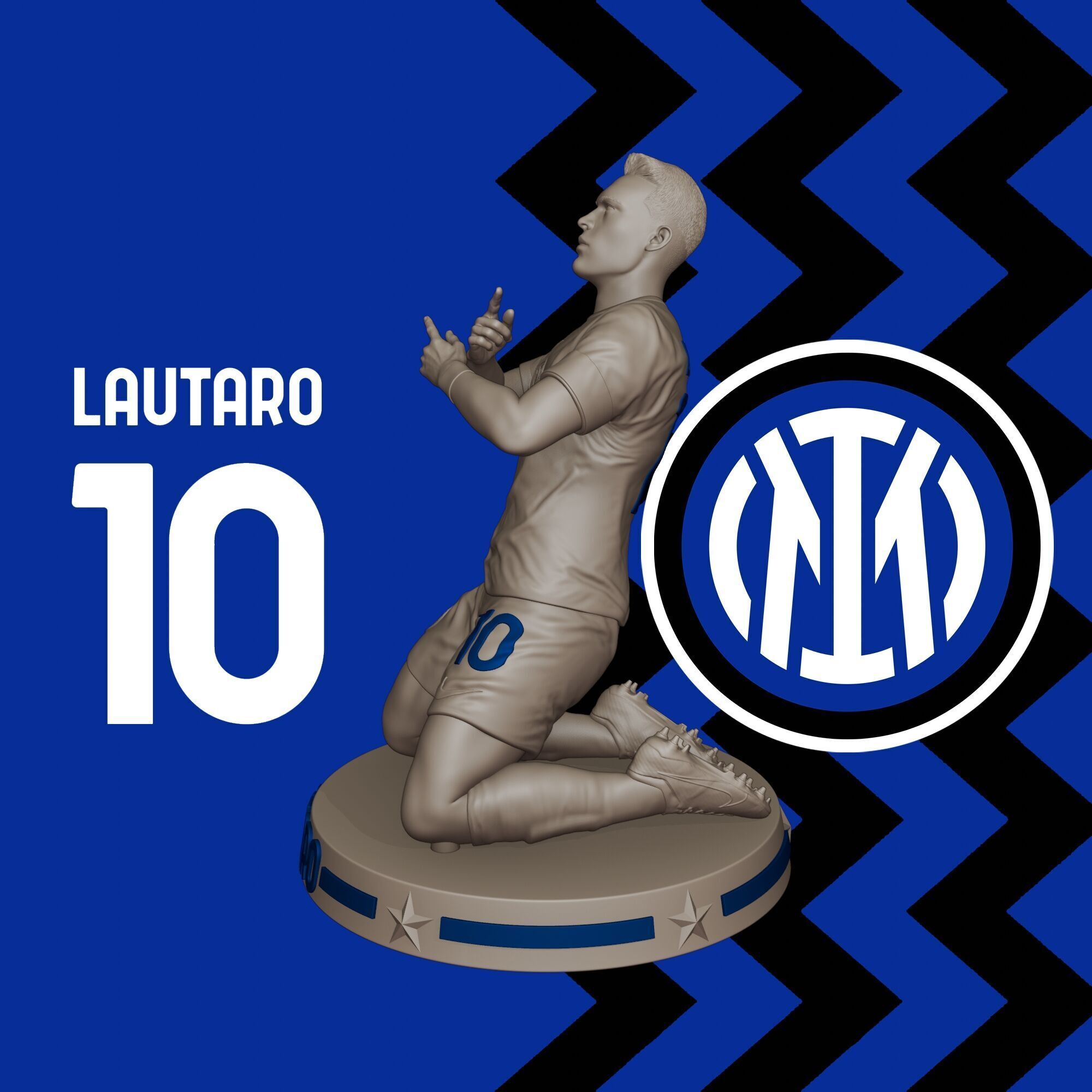 3D Printable Figure of Lautaro Martinez - Inter Milan Number 10 3D print model_4