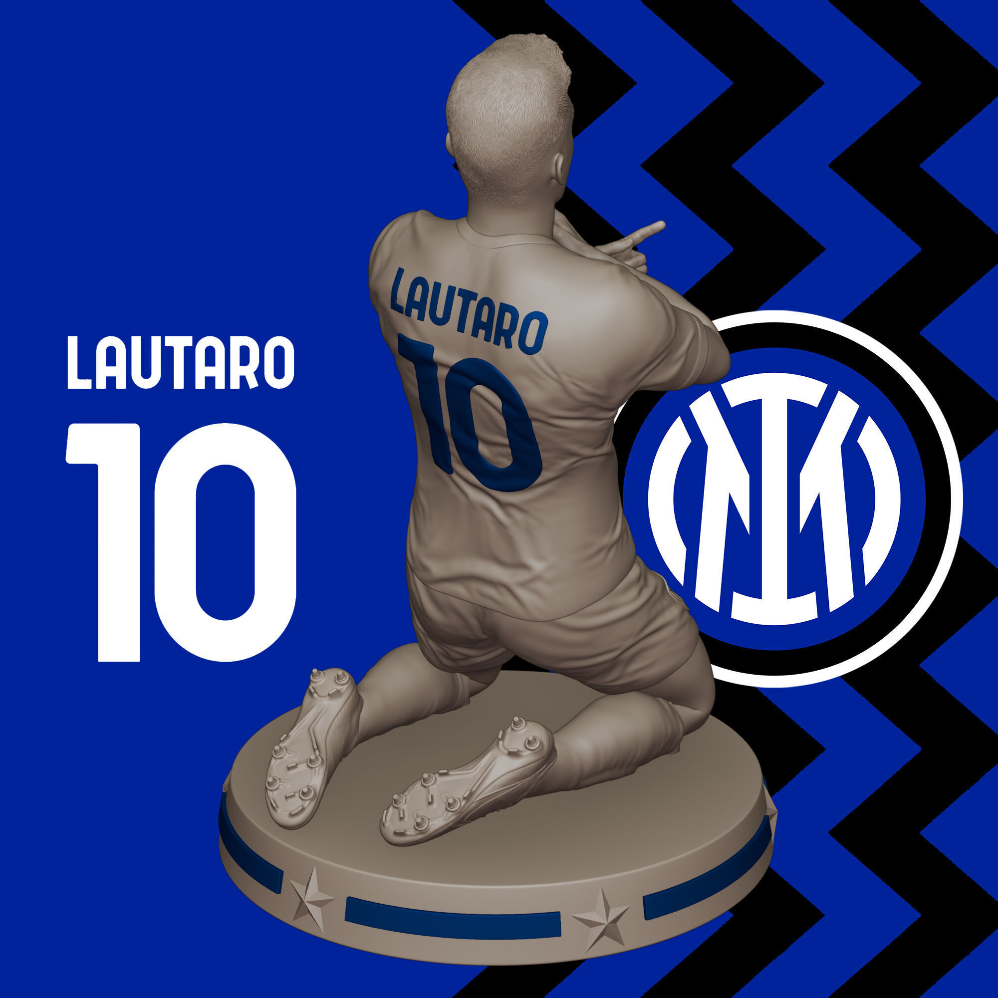 3D Printable Figure of Lautaro Martinez - Inter Milan Number 10 3D print model_6