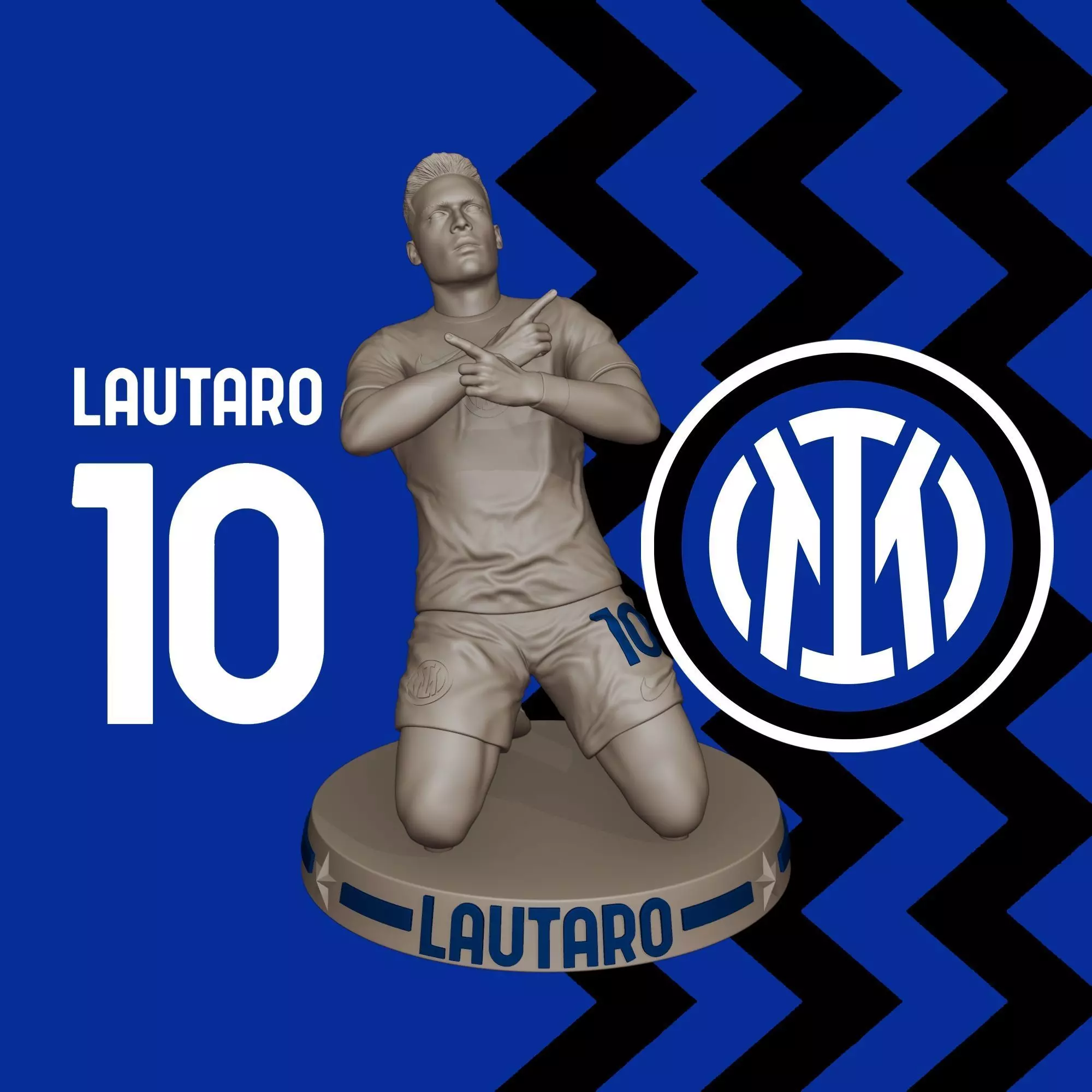 3D Printable Figure of Lautaro Martinez - Inter Milan Number 10 3D print model_0