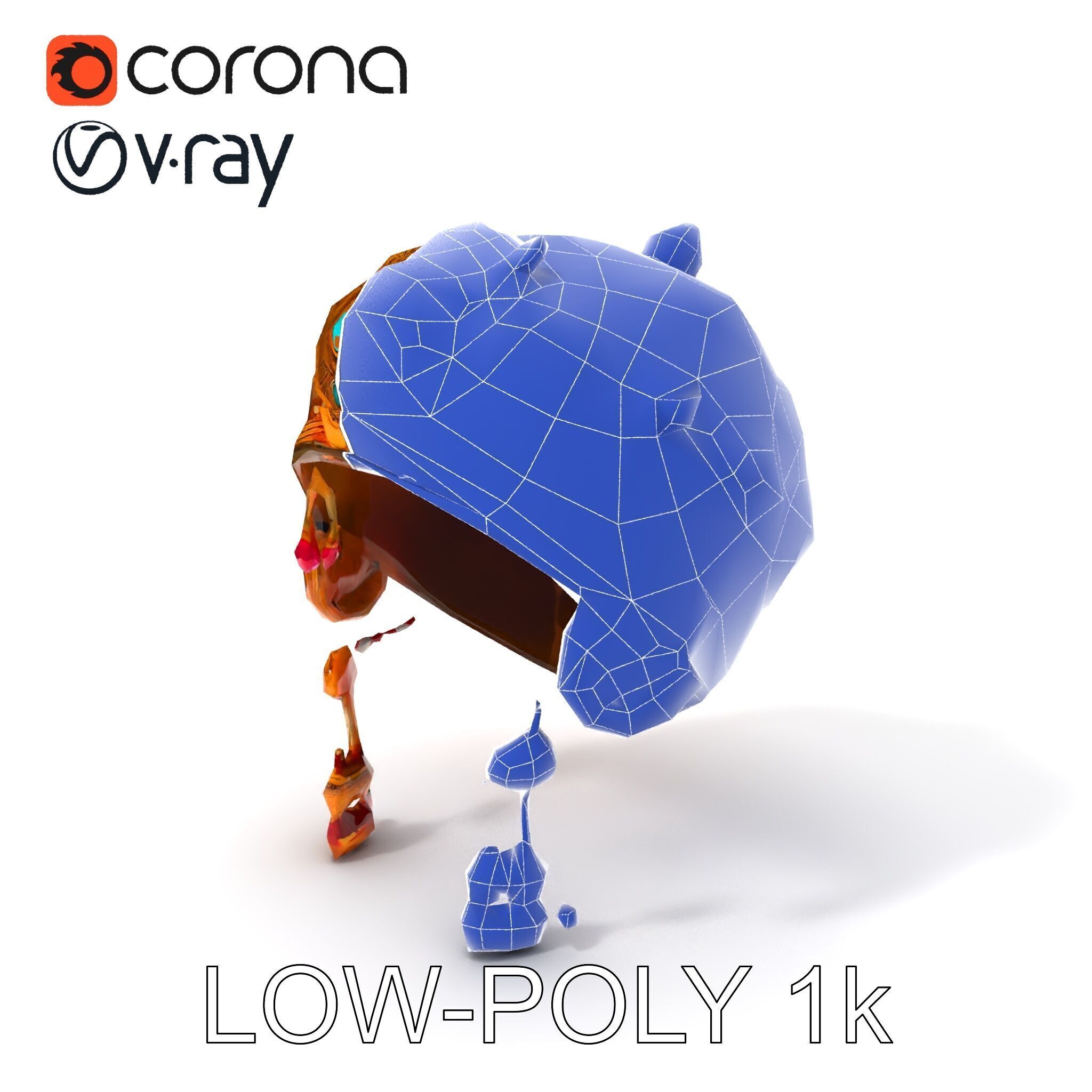 Ornate Jeweled Crown Model Pack Low-poly 3D model_10