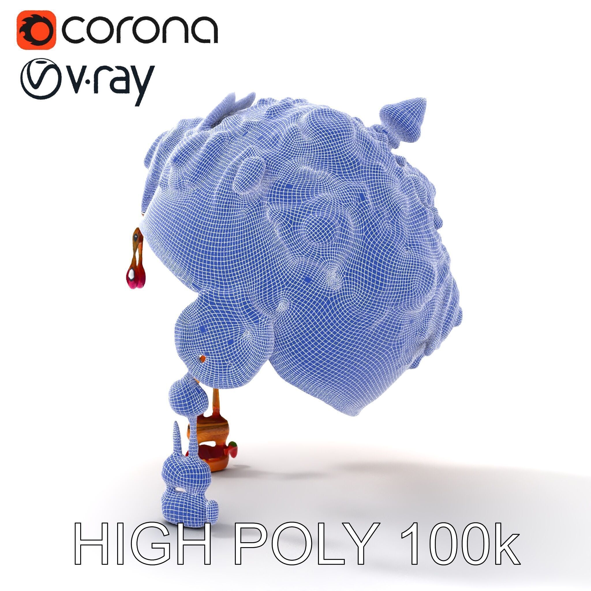 Ornate Jeweled Crown Model Pack Low-poly 3D model_8