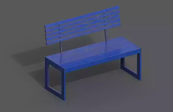 Street Bench Low-poly 3D model