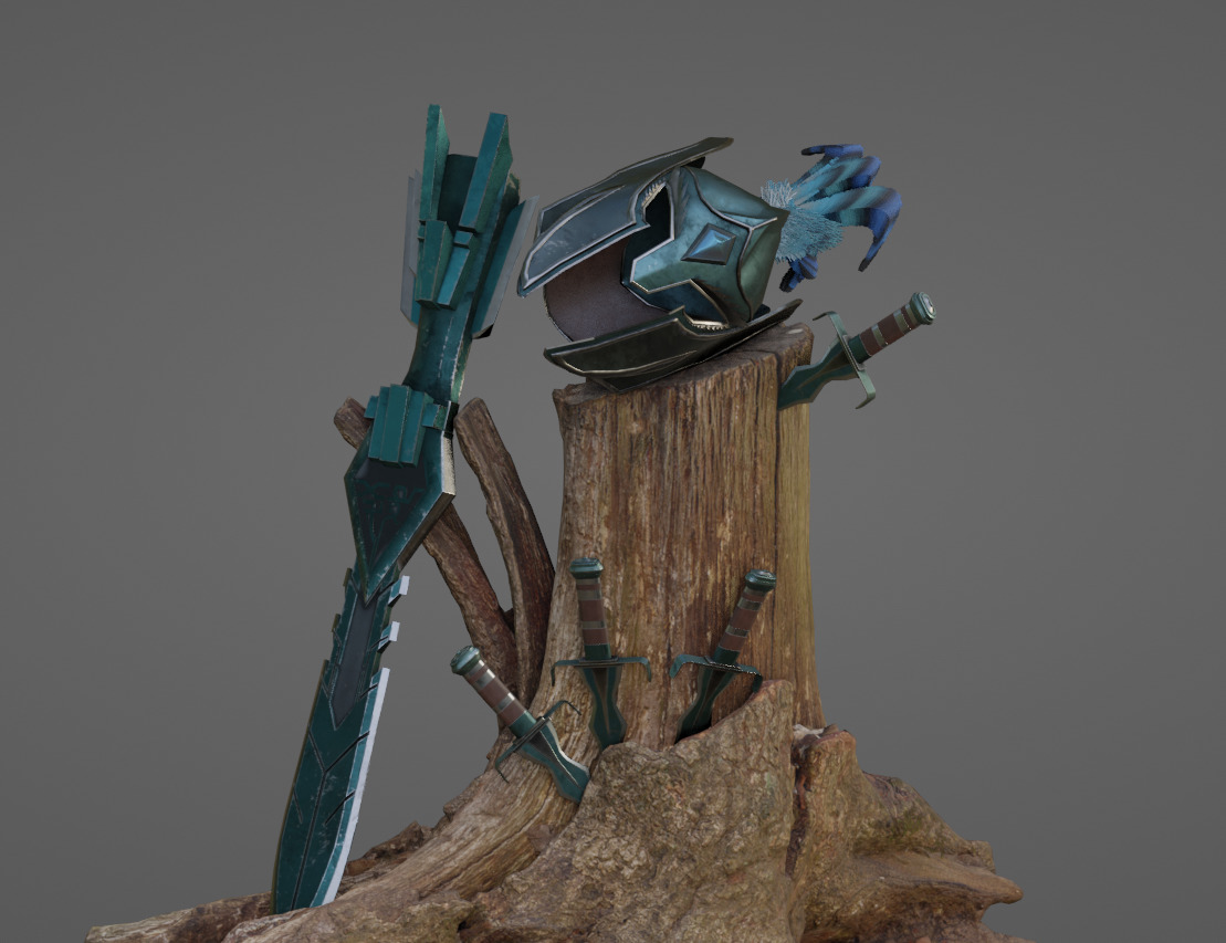 Phantom Assassin Weapon Set Low-poly 3D model_3