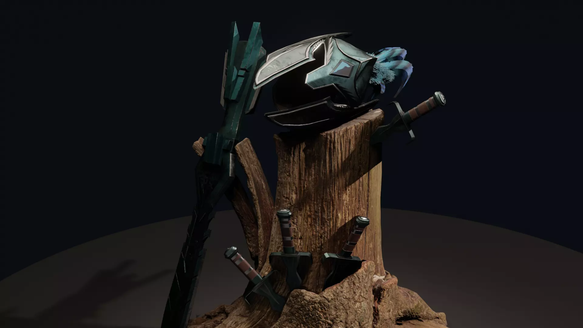 Phantom Assassin Weapon Set Low-poly 3D model_0