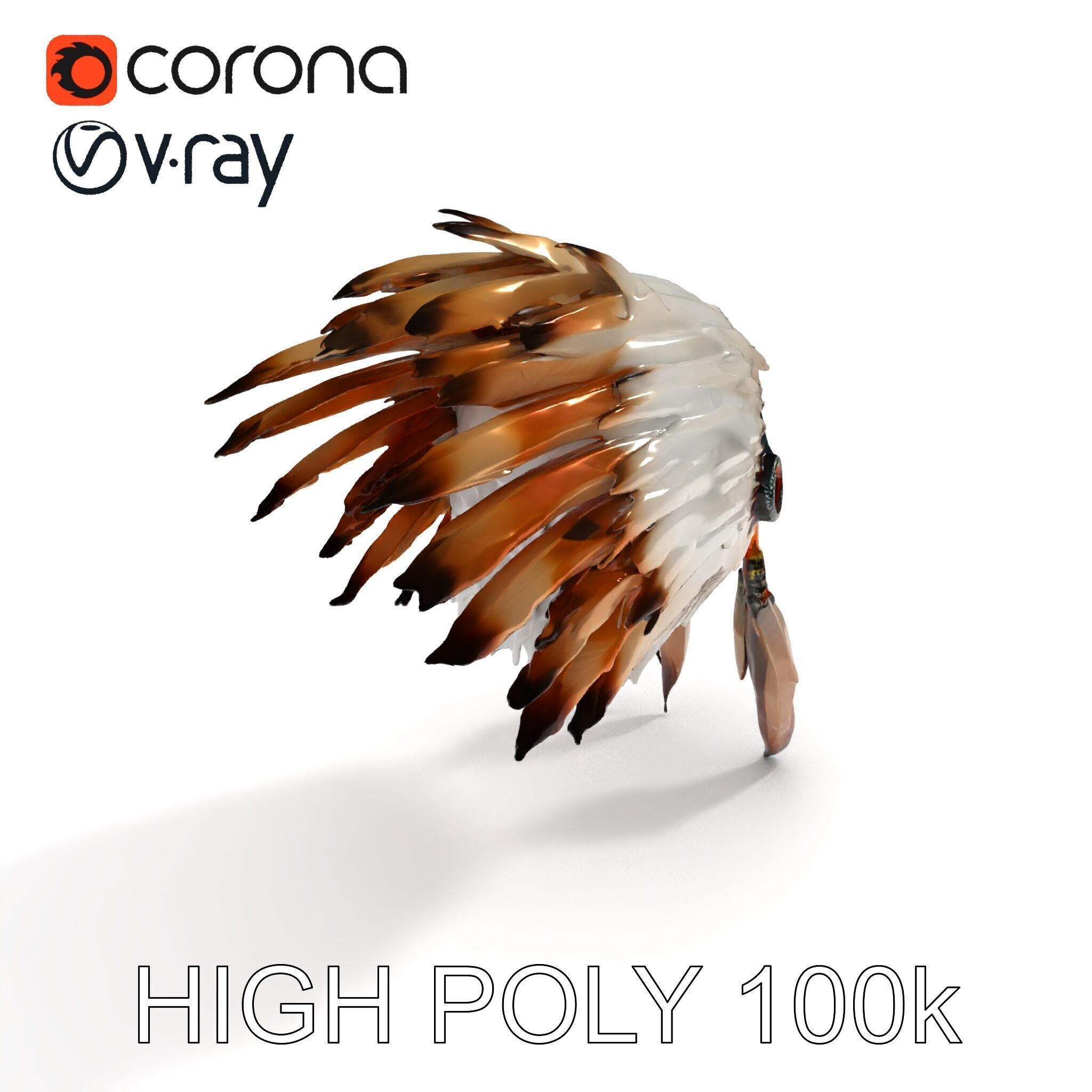Native American Feather Headdress Model Pack Low-poly 3D model_20