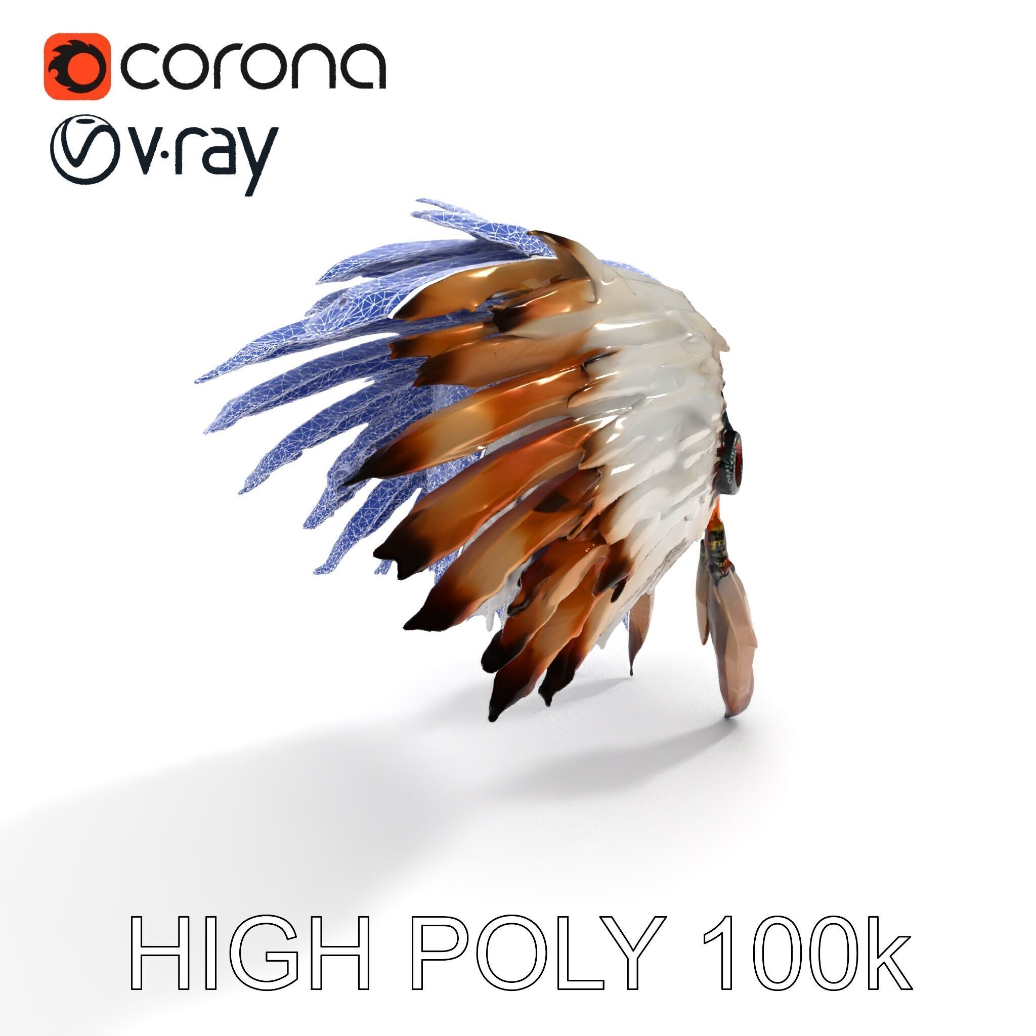 Native American Feather Headdress Model Pack Low-poly 3D model_35
