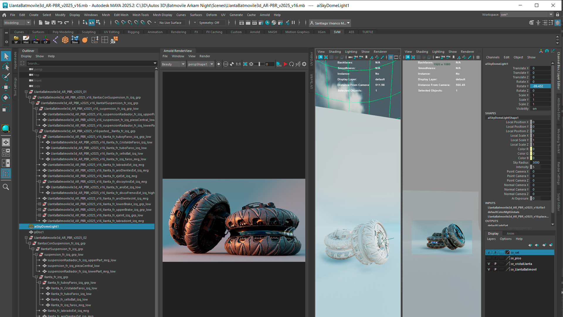 Batmobile Tires Arkham Knight Premium version 3D model_4