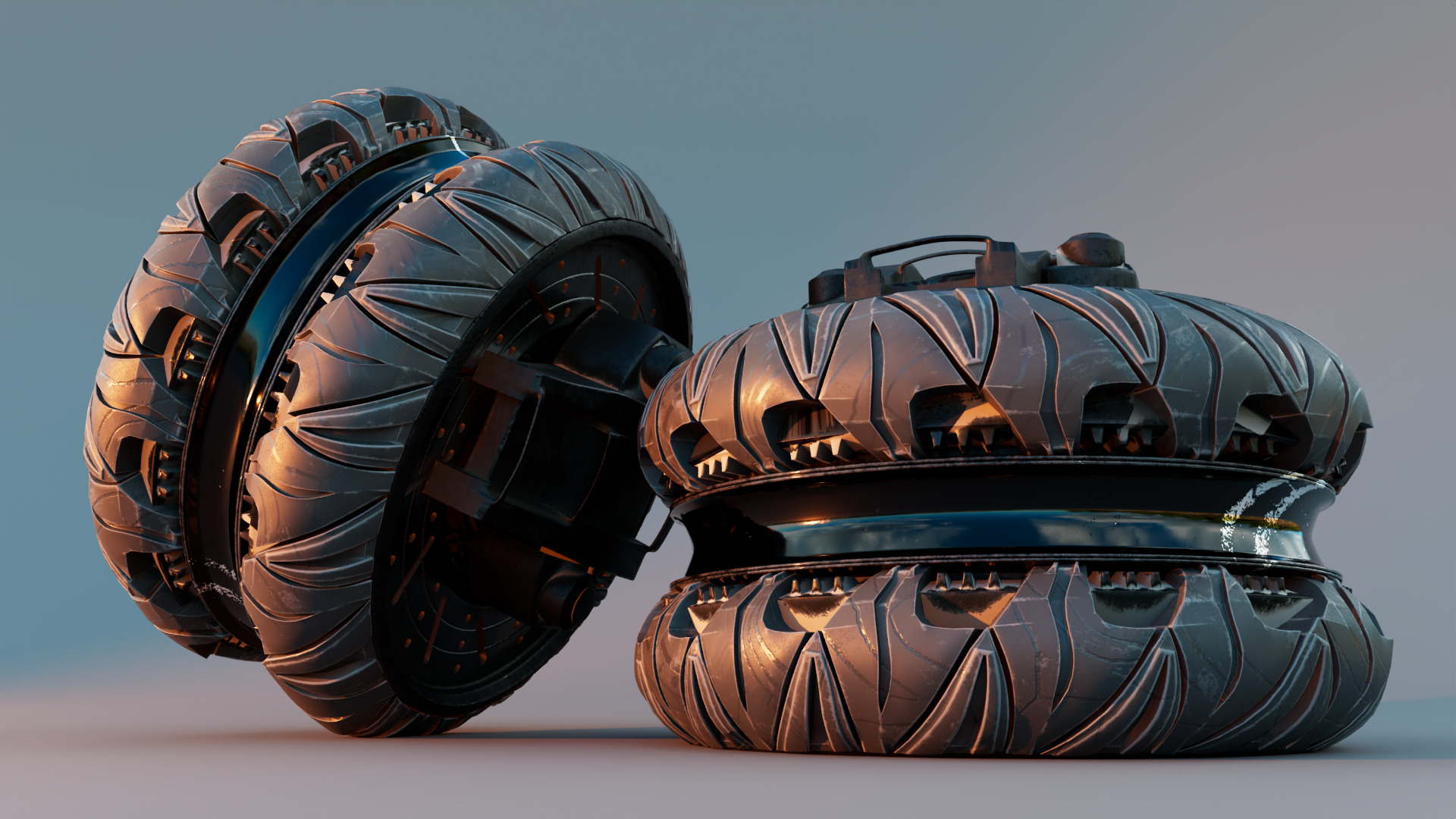 Batmobile Tires Arkham Knight Premium version 3D model_2