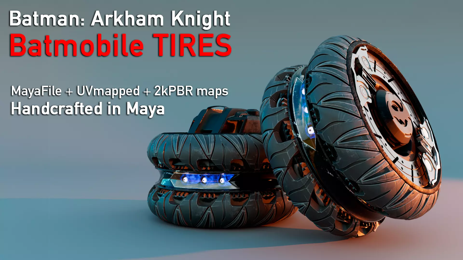 Batmobile Tires Arkham Knight Premium version 3D model_0