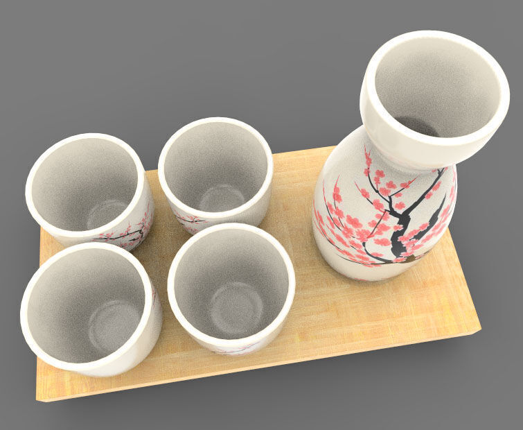 The Sake Set 3D model_5