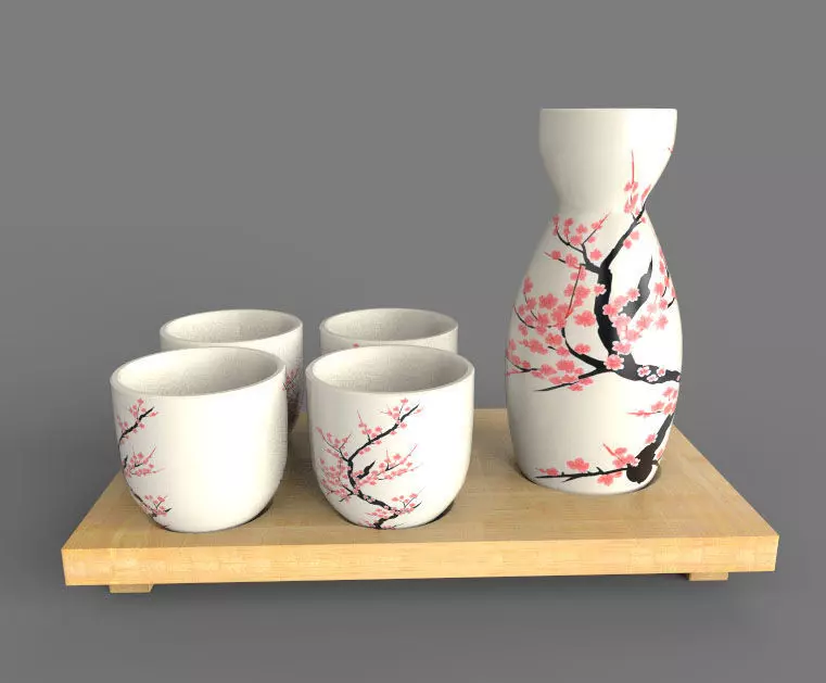 The Sake Set 3D model_0
