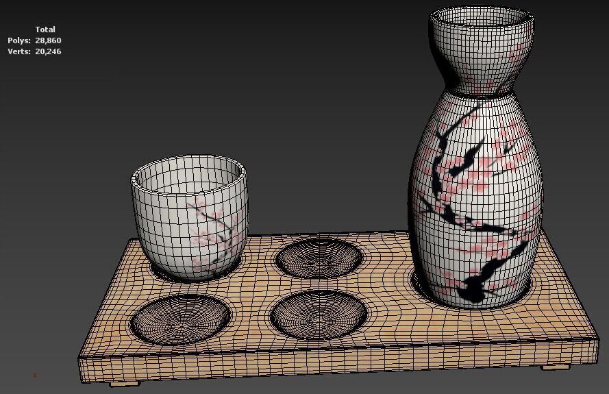The Sake Set 3D model_9