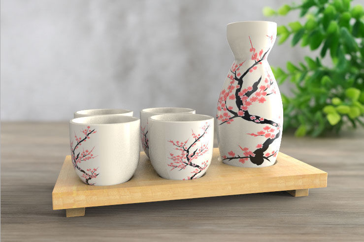 The Sake Set 3D model_10