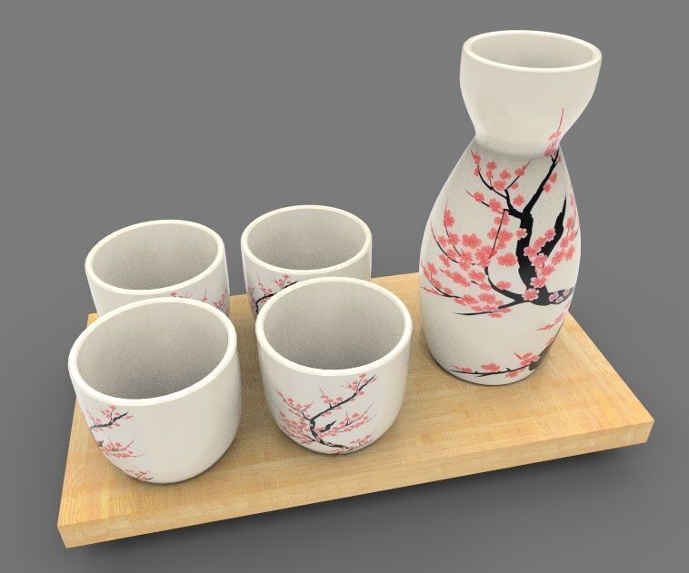 The Sake Set 3D model_2