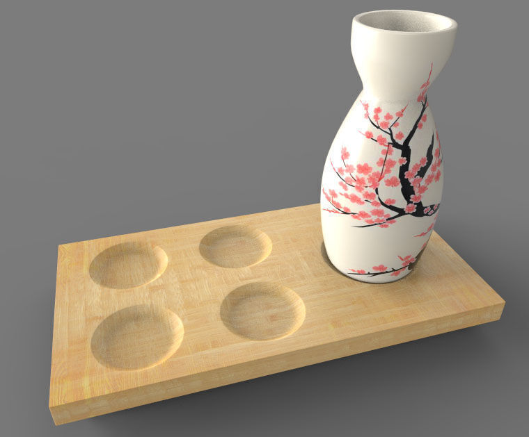 The Sake Set 3D model_7