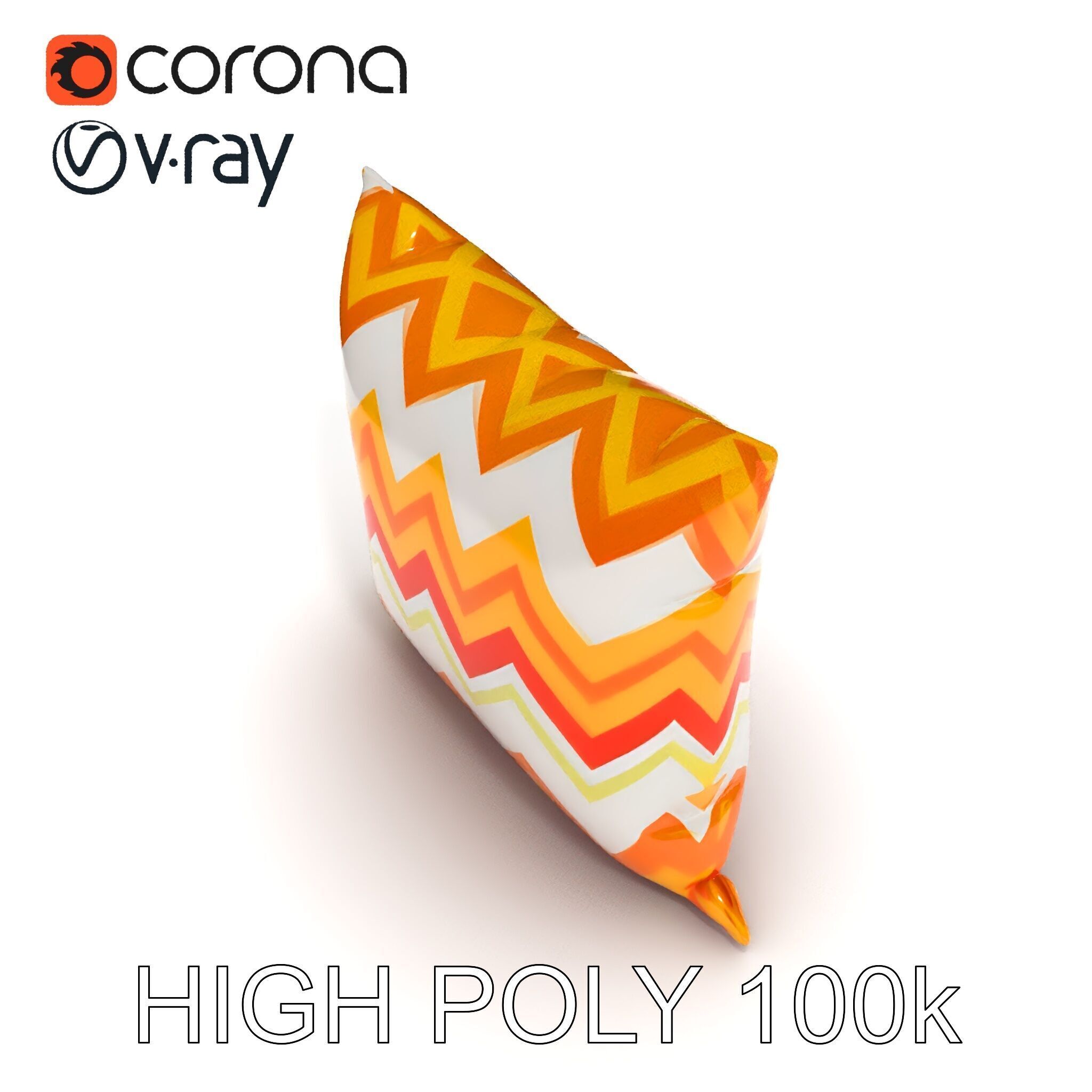 Chevron Patterned Pillow Model Pack Low-poly 3D model_13