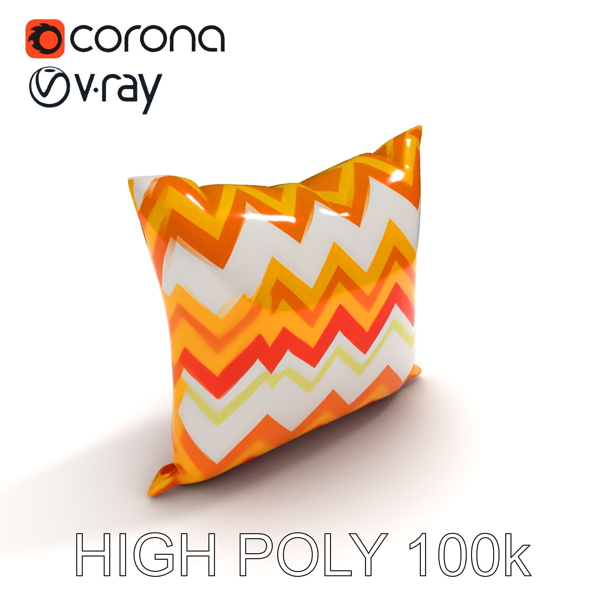 Chevron Patterned Pillow Model Pack Low-poly 3D model_35