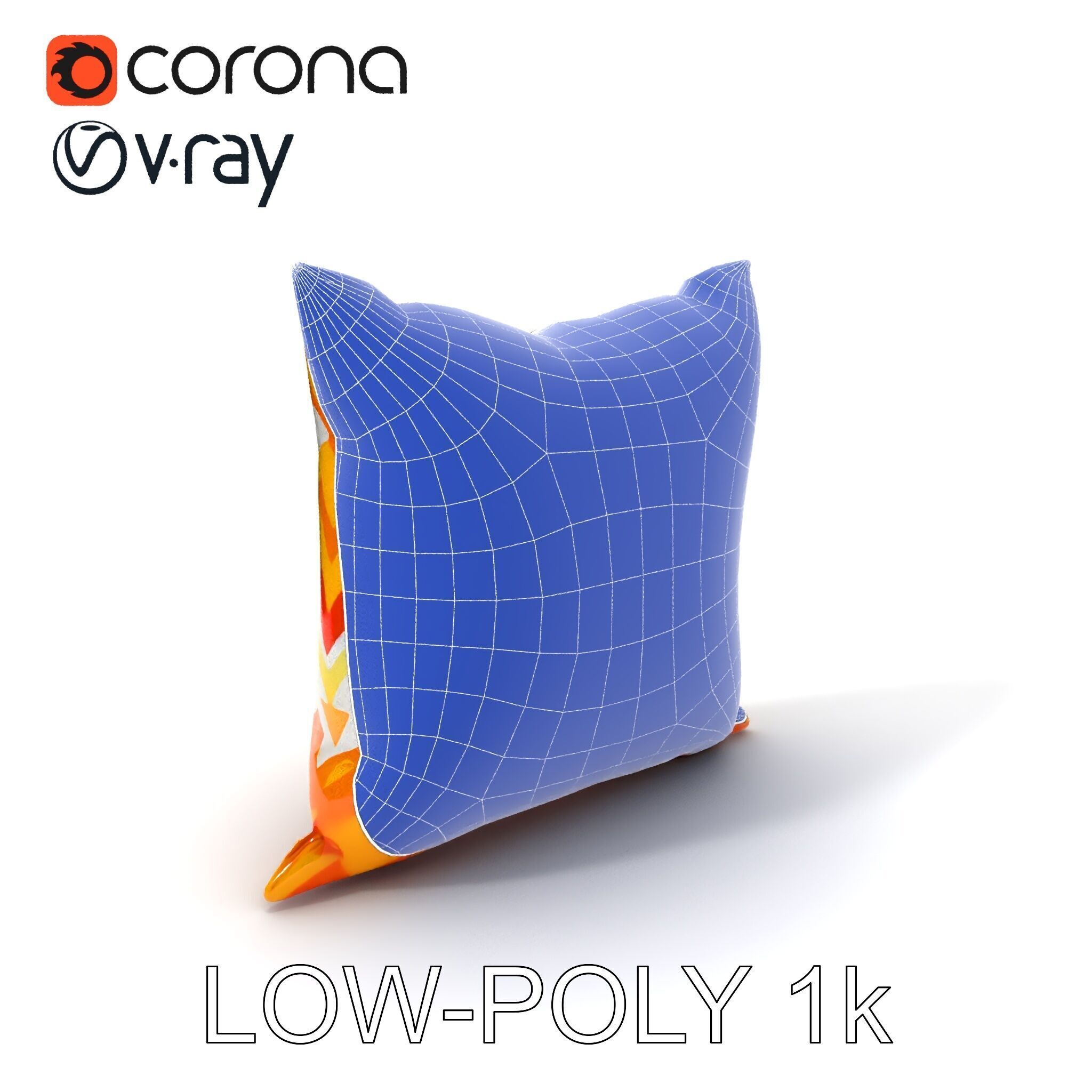 Chevron Patterned Pillow Model Pack Low-poly 3D model_32