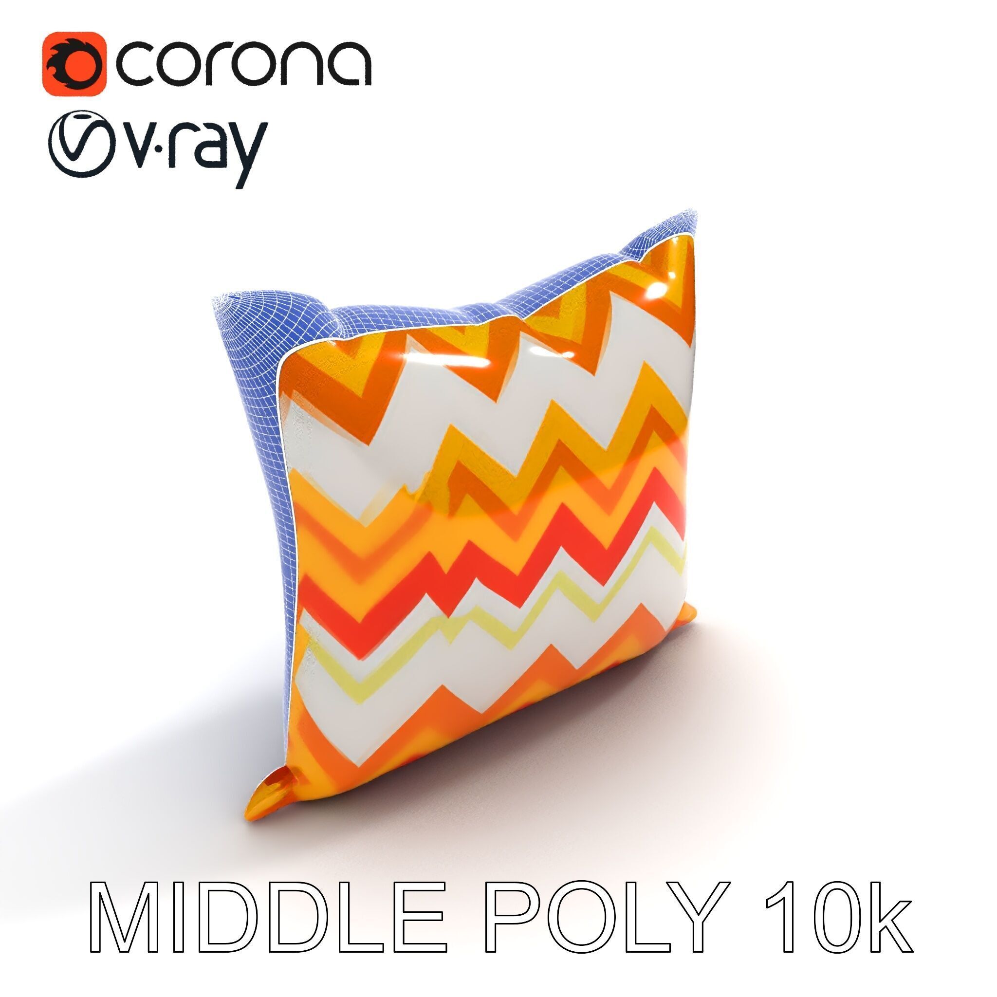 Chevron Patterned Pillow Model Pack Low-poly 3D model_17