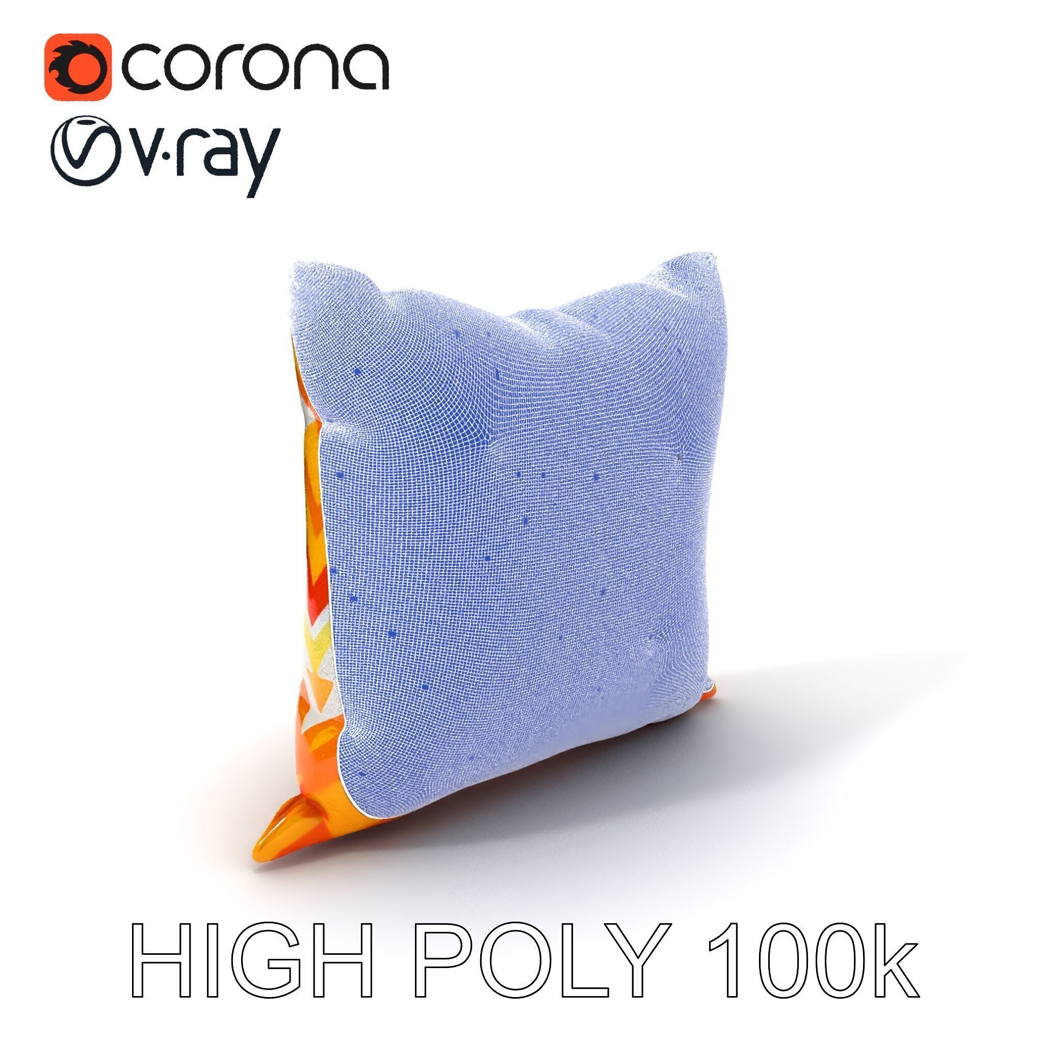 Chevron Patterned Pillow Model Pack Low-poly 3D model_4