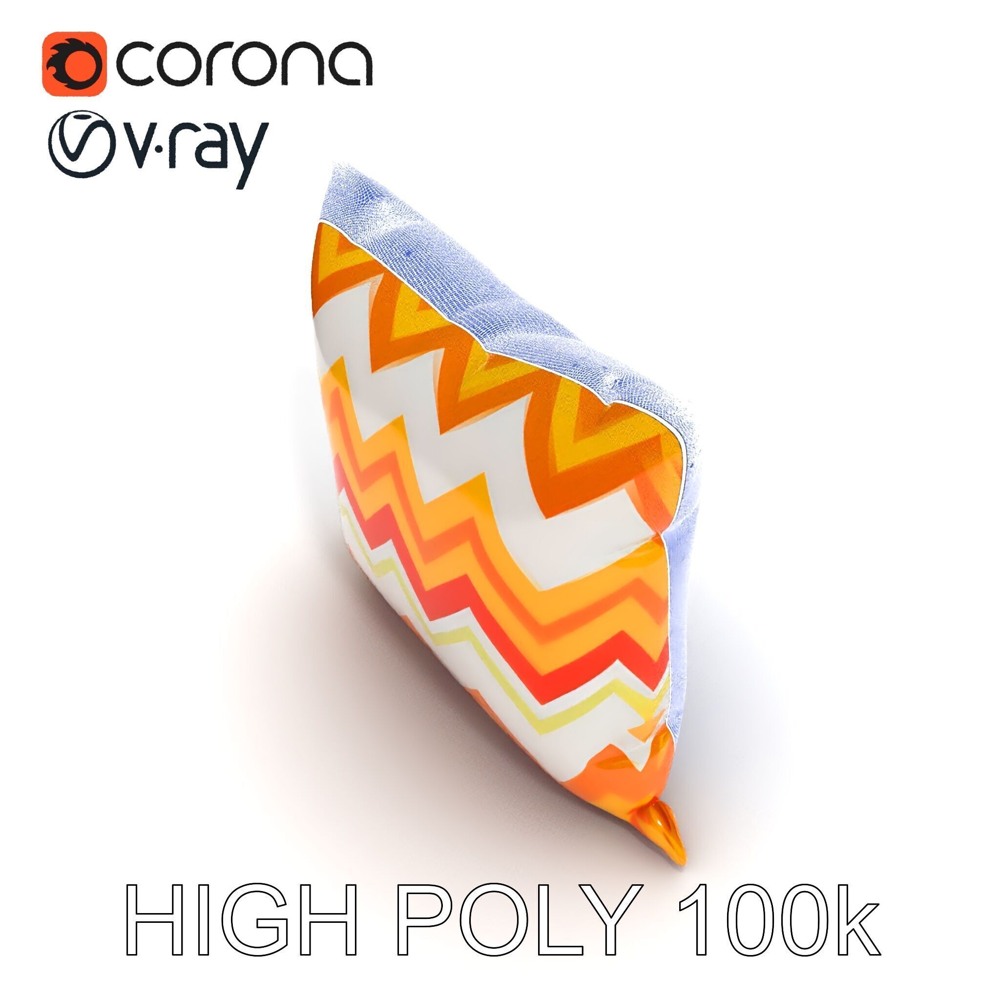 Chevron Patterned Pillow Model Pack Low-poly 3D model_30