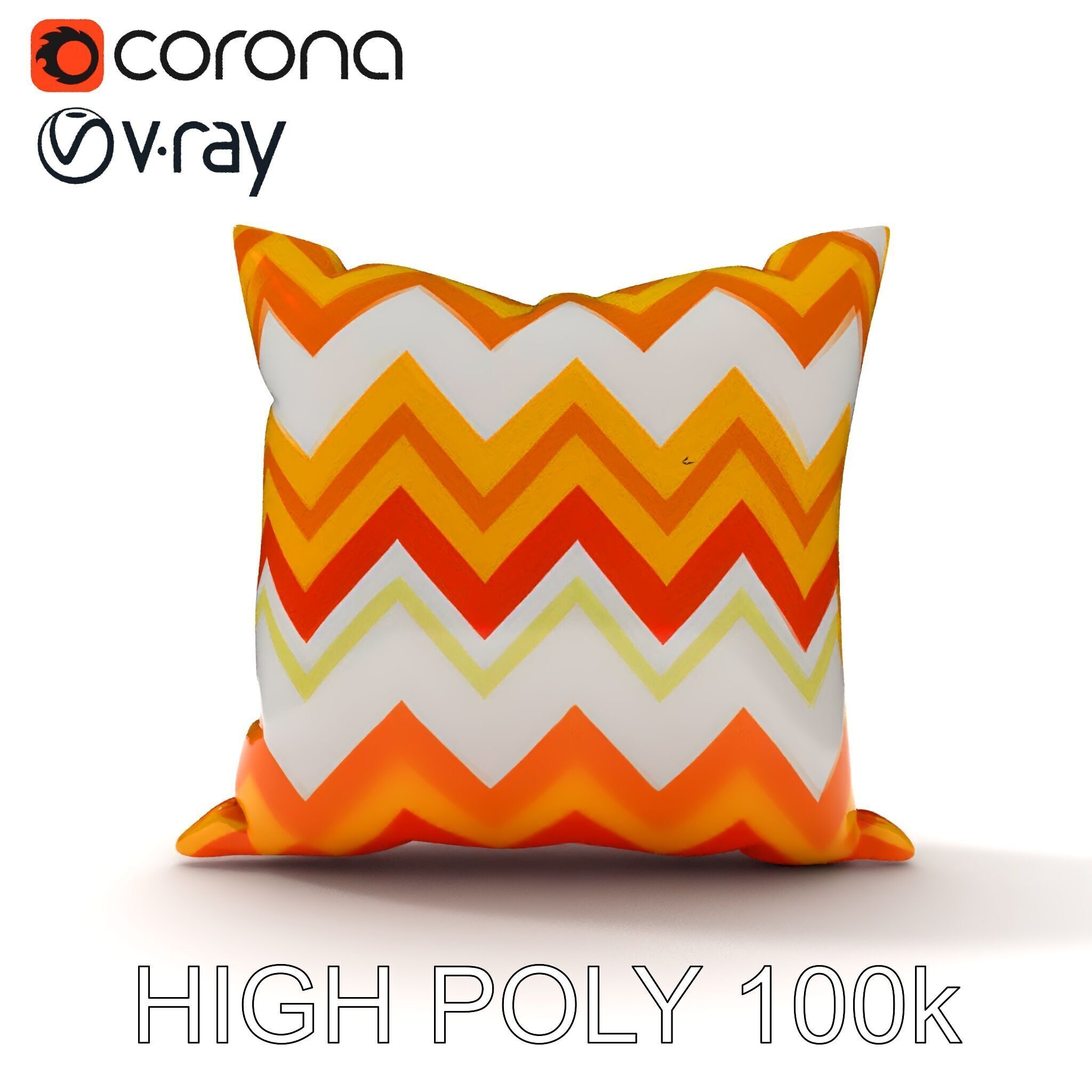 Chevron Patterned Pillow Model Pack Low-poly 3D model_19