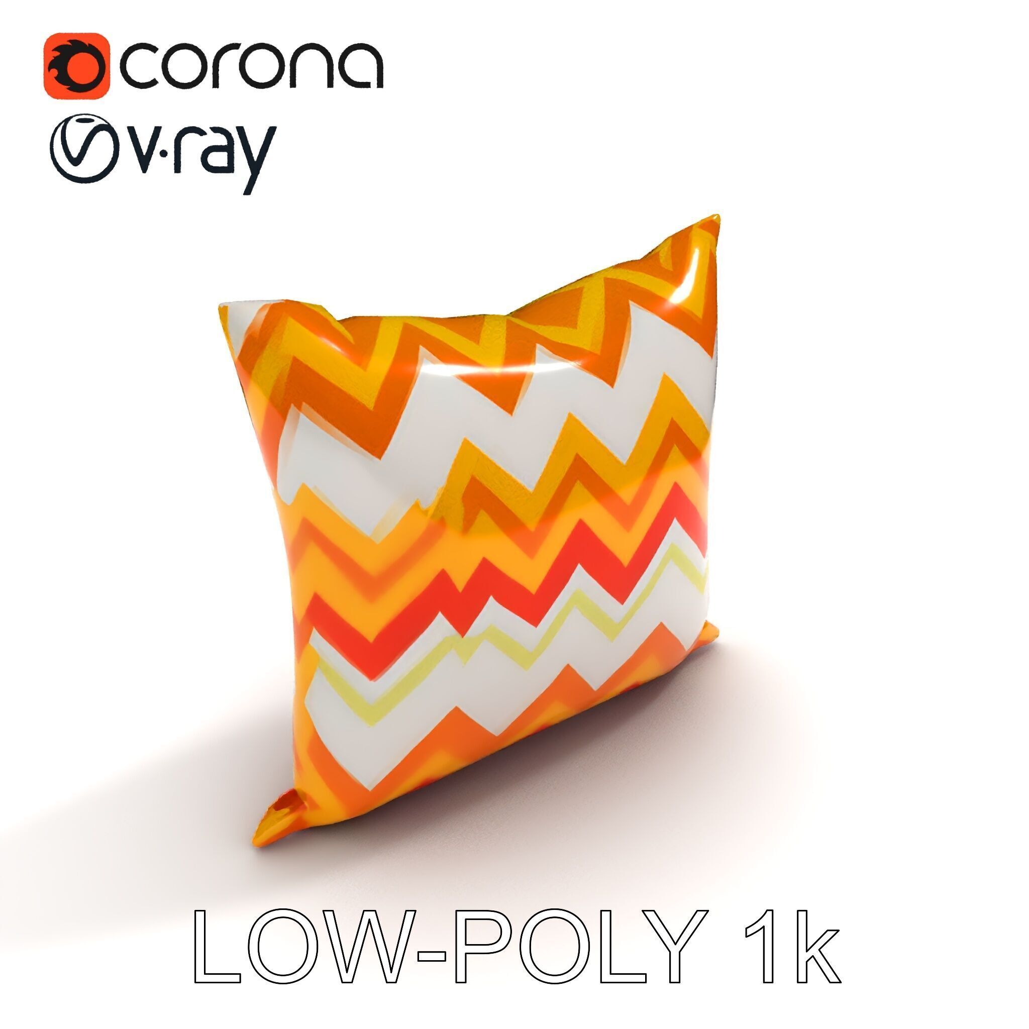 Chevron Patterned Pillow Model Pack Low-poly 3D model_34