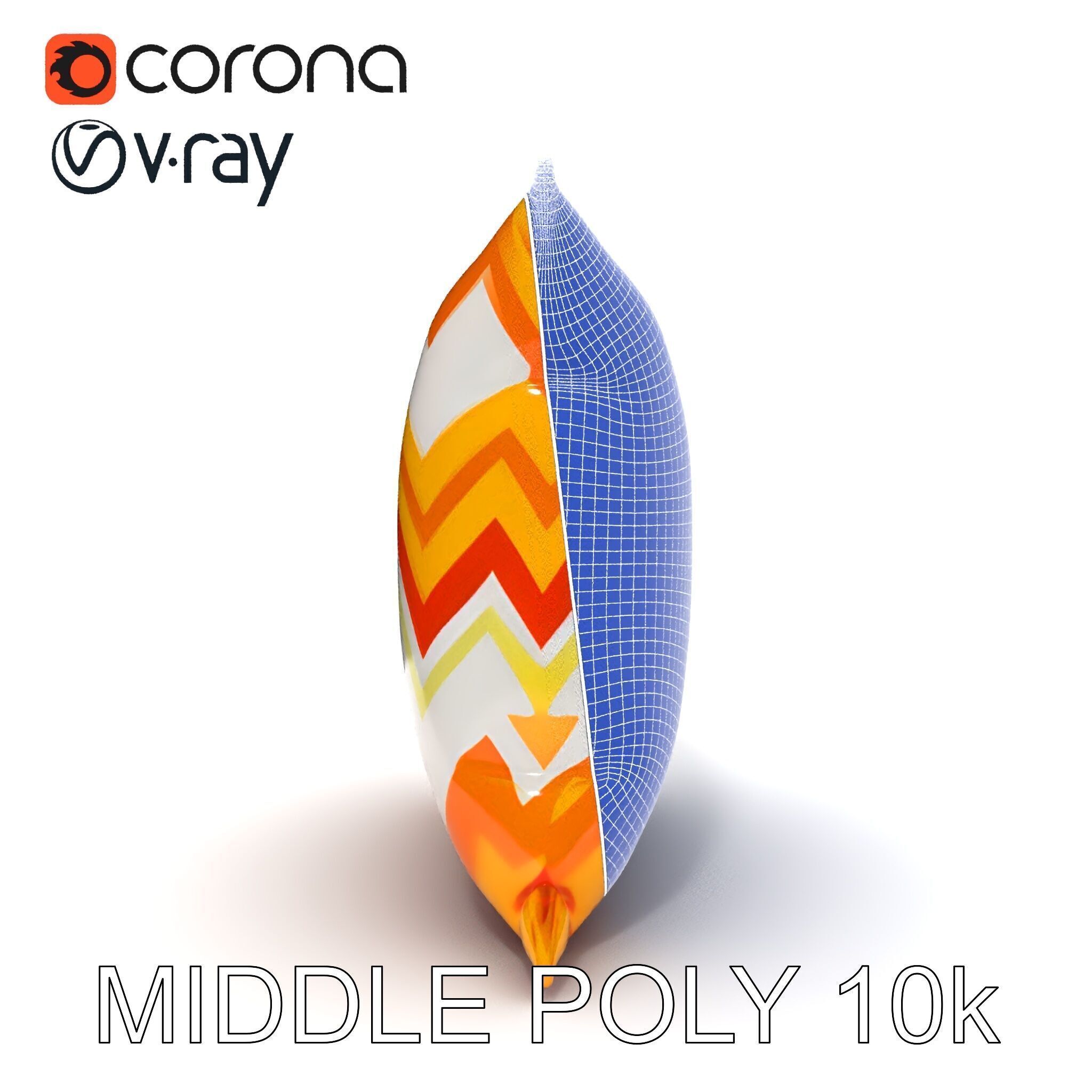 Chevron Patterned Pillow Model Pack Low-poly 3D model_8