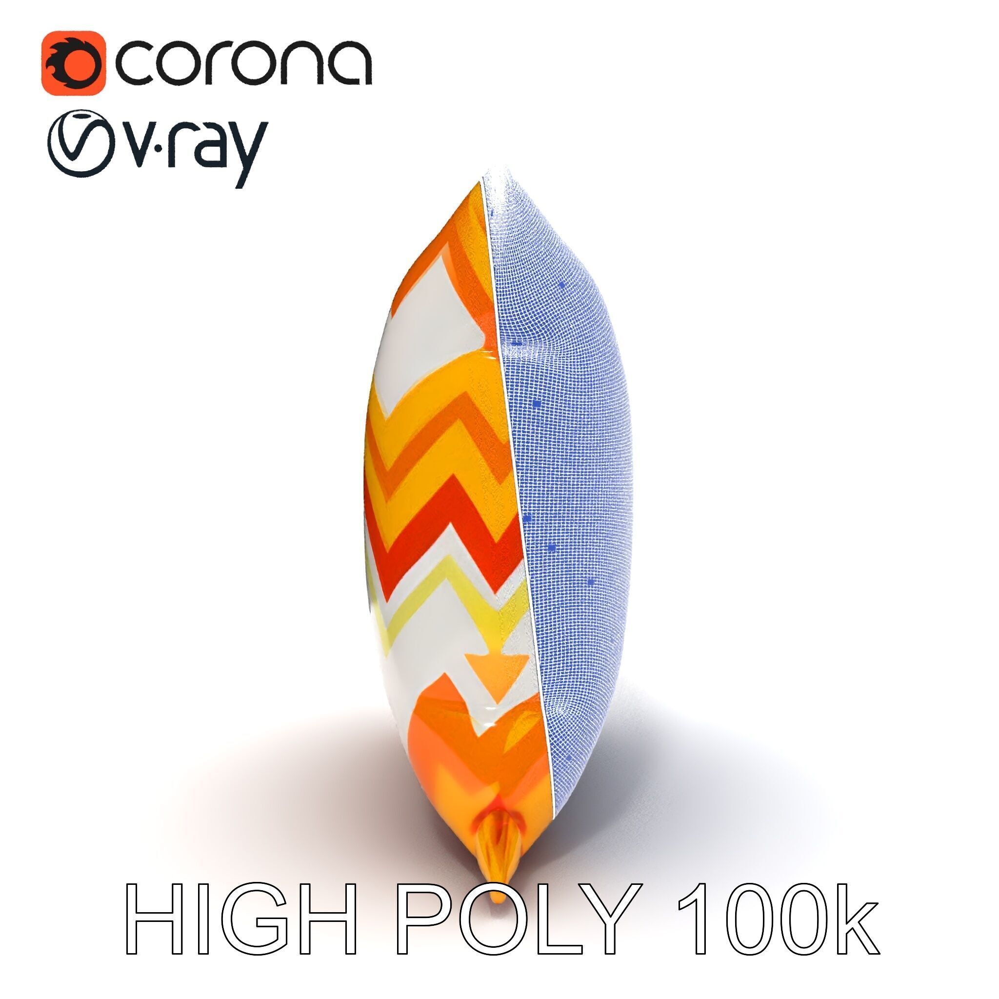 Chevron Patterned Pillow Model Pack Low-poly 3D model_27