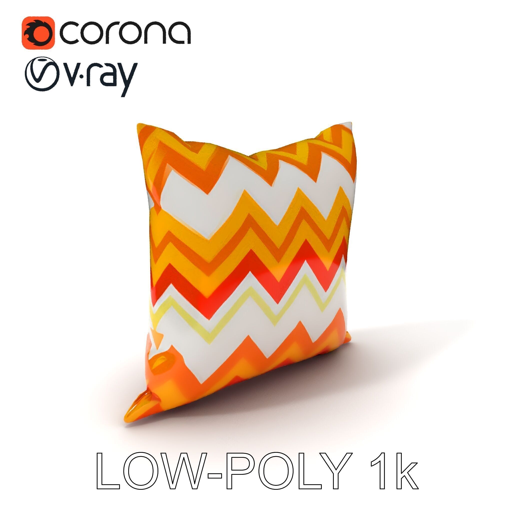 Chevron Patterned Pillow Model Pack Low-poly 3D model_18