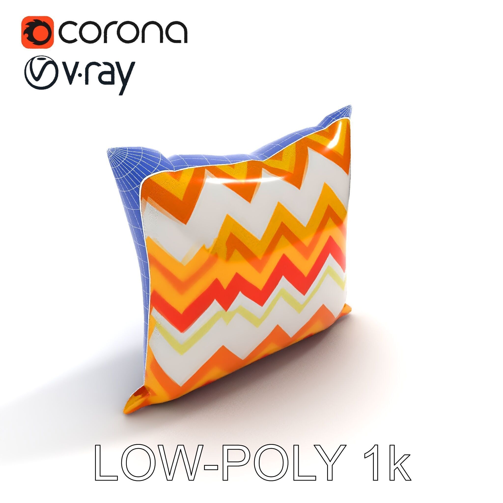Chevron Patterned Pillow Model Pack Low-poly 3D model_21